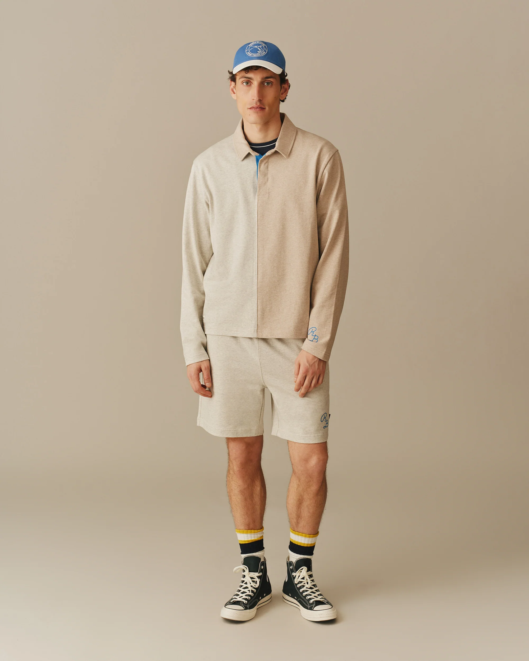 Cotton Color Blocked Rugby Khaki - Image 2
