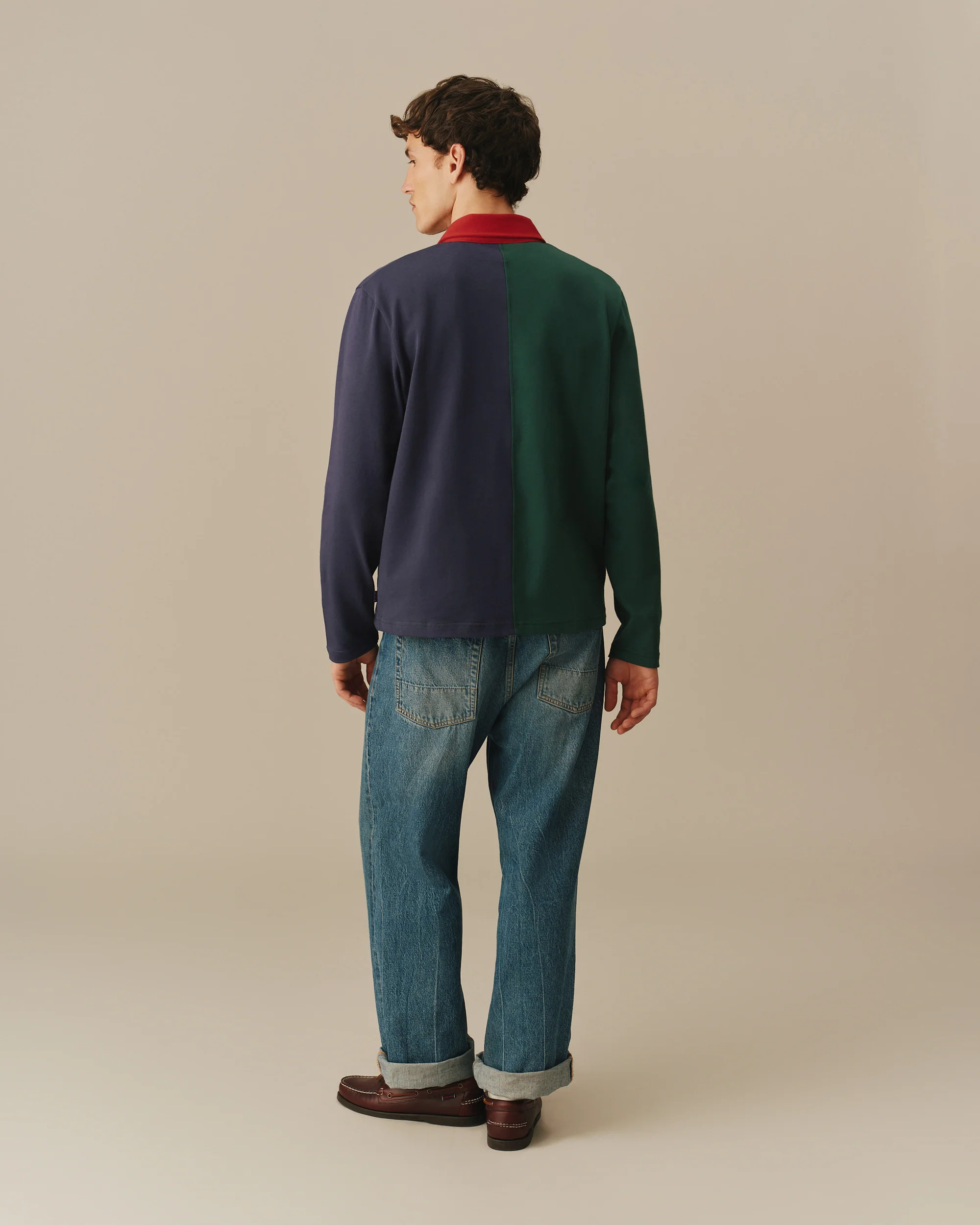 Cotton Color Blocked Rugby Primary Colorblock - Image 6
