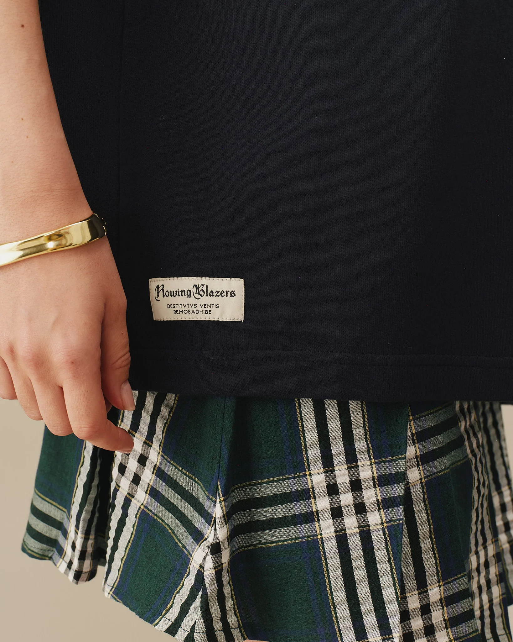 Cotton Contrast Collar Rugby Navy - Image 9