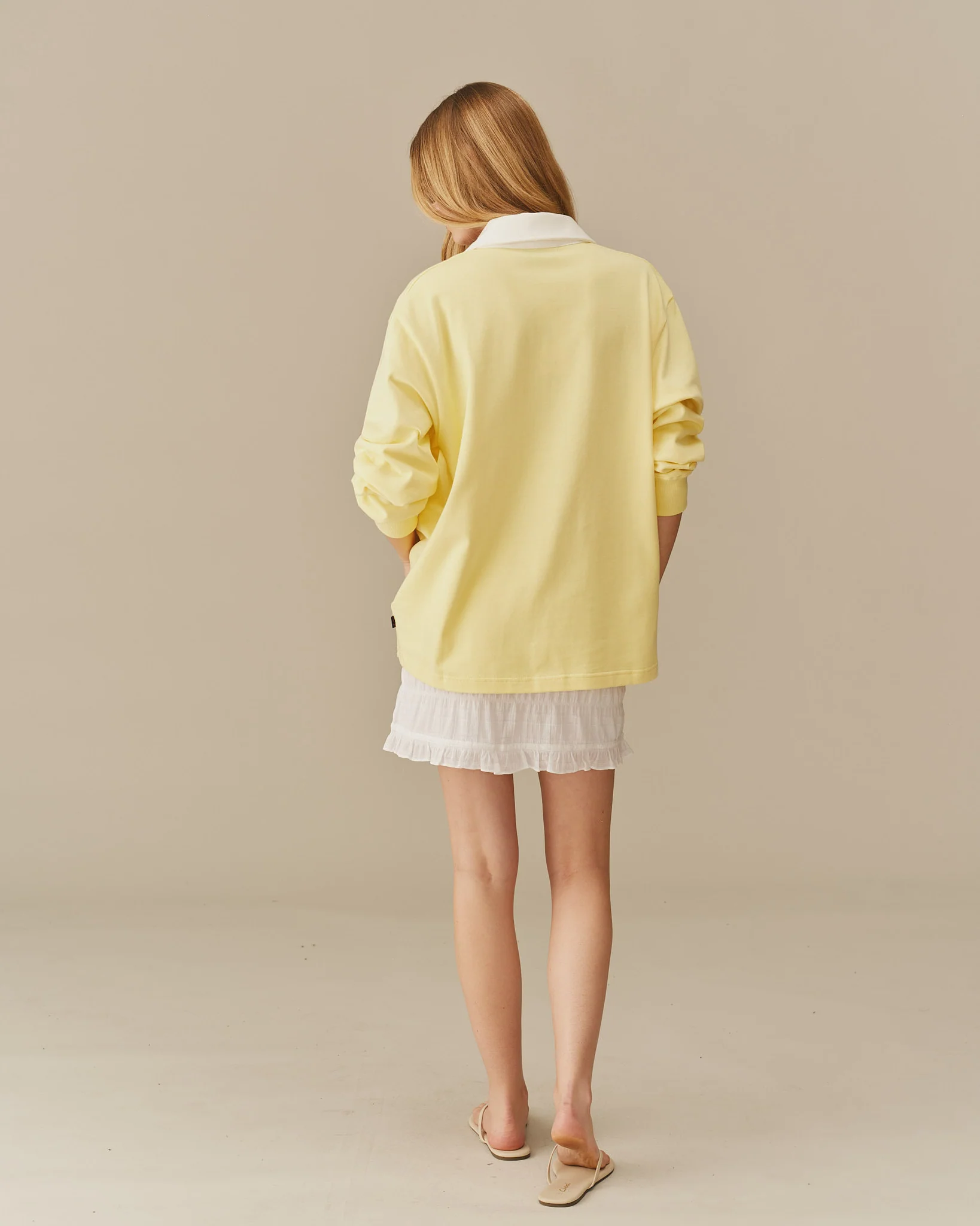 Cotton Contrast Collar Rugby Yellow - Image 10