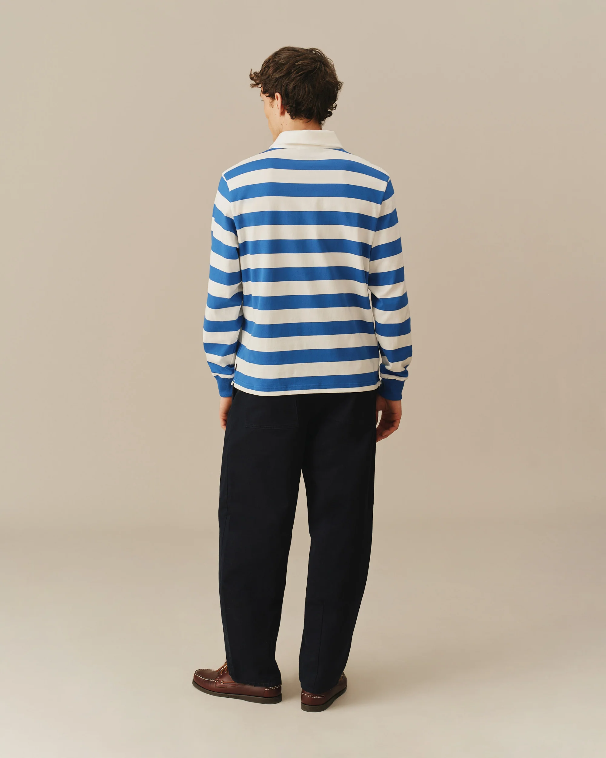 Cotton Core Stripe Rugby Cobalt Blue/White Stripe - Image 5