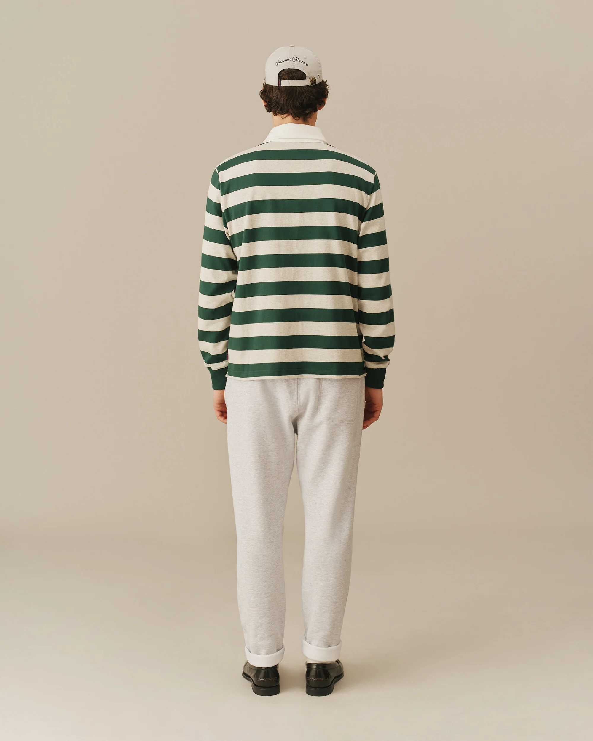 Cotton Core Stripe Rugby Green/Heather Grey Stripe - Image 2