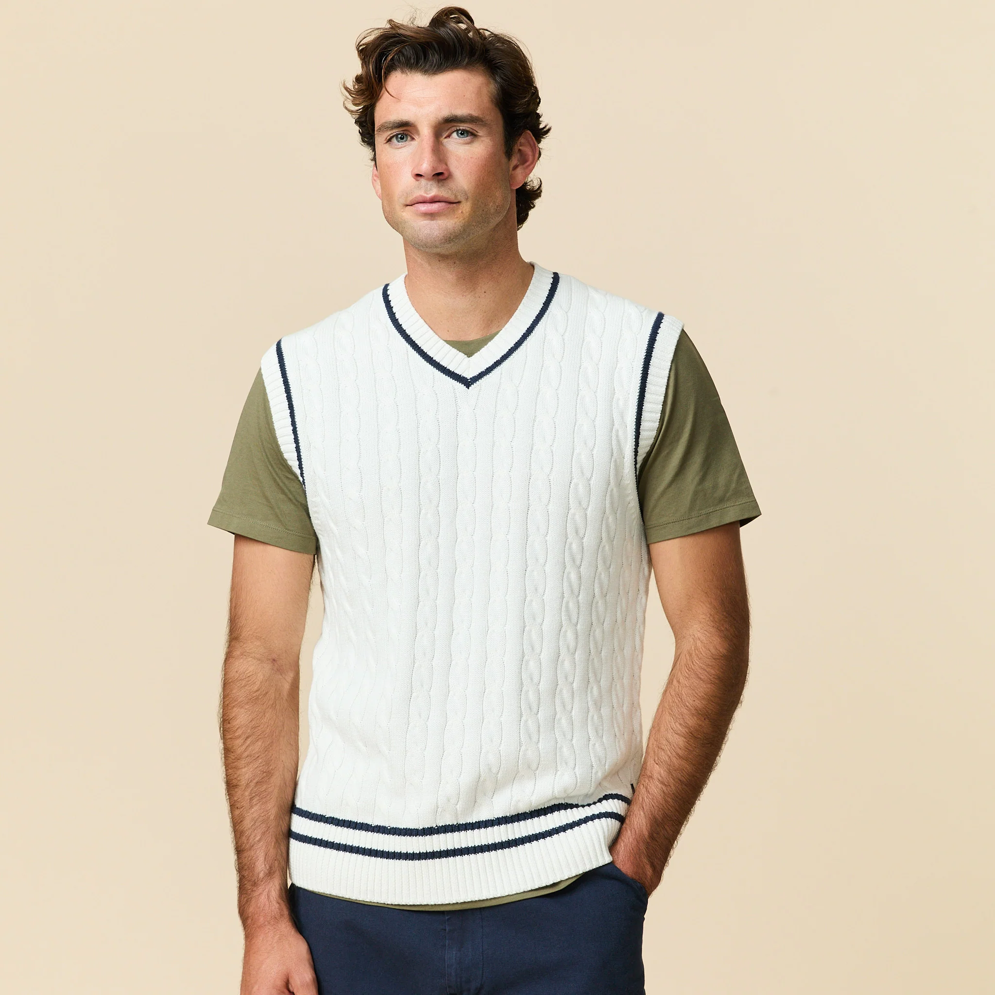 Cotton Cricket Vest White - Image 2
