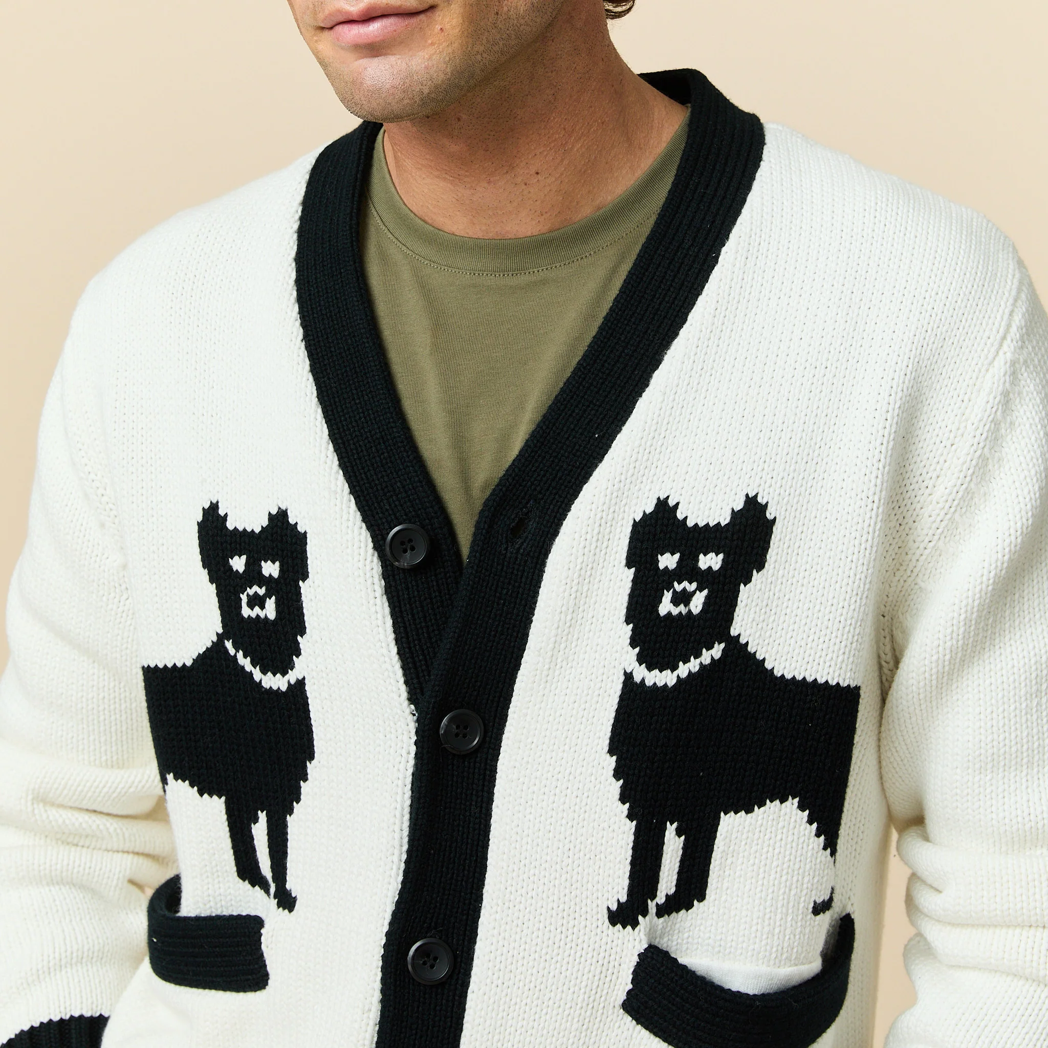 Cotton Doberman Contrast Cardigan - Image 5