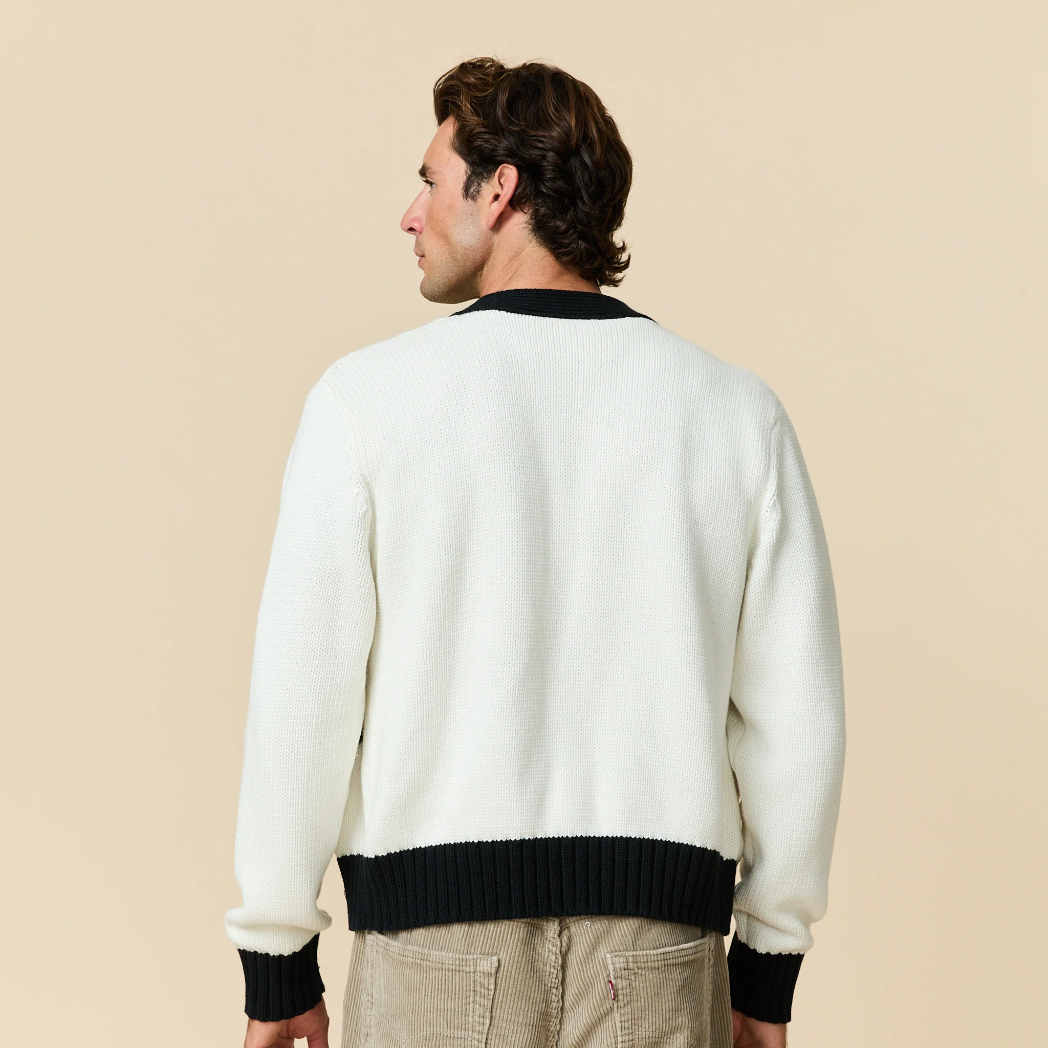 Cotton Doberman Contrast Cardigan - Image 6