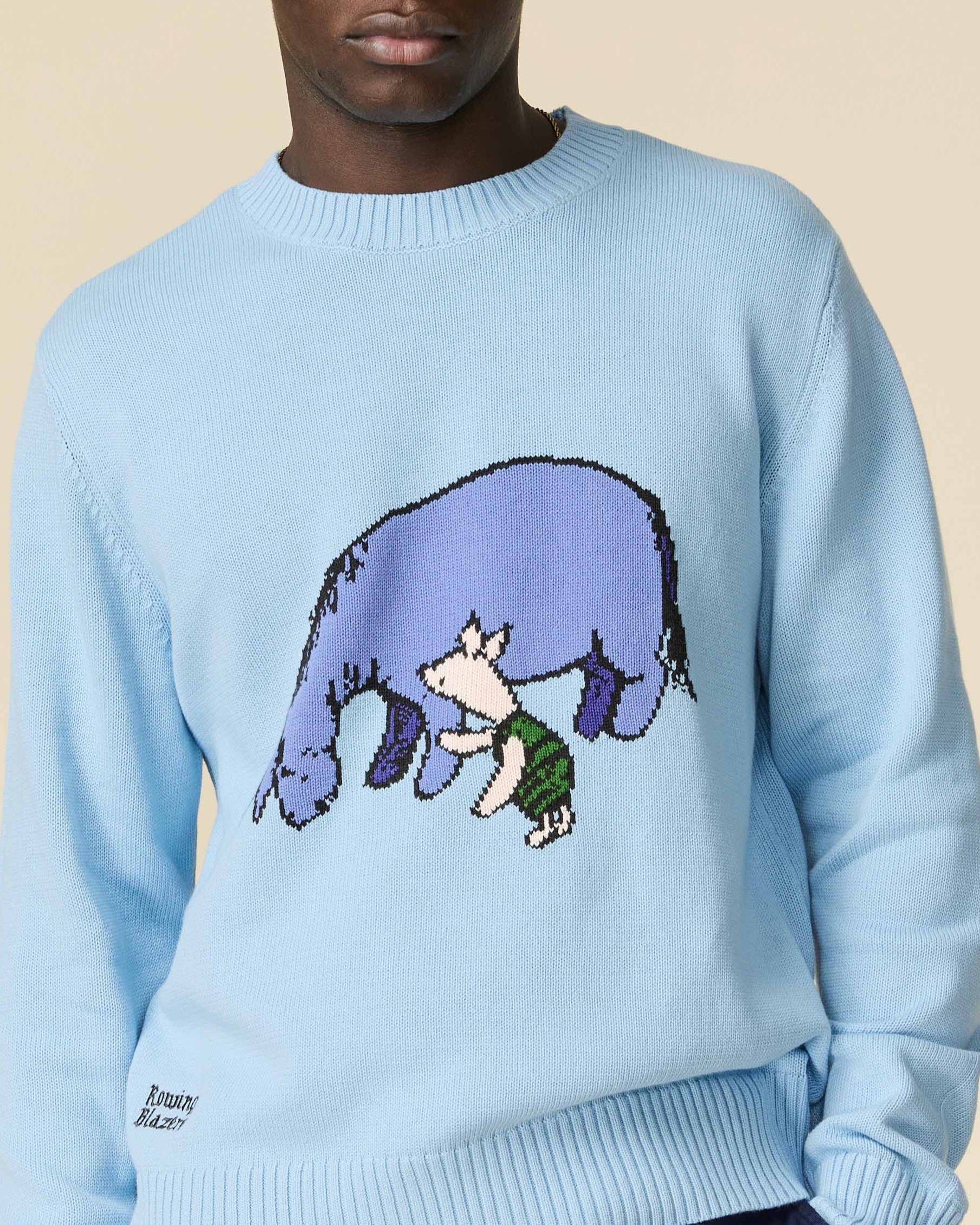 Cotton Eeyore and Piglet Sweater Blue - Image 3