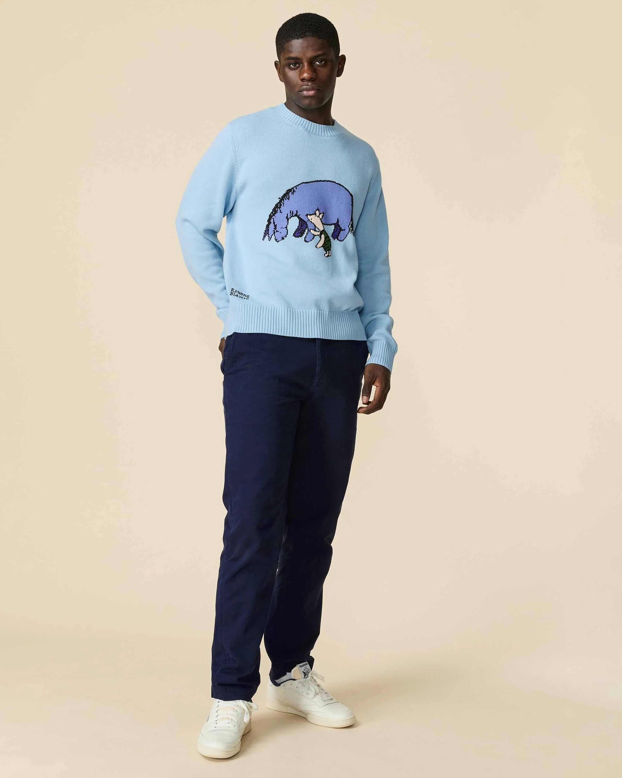 Cotton Eeyore and Piglet Sweater Blue - Image 4