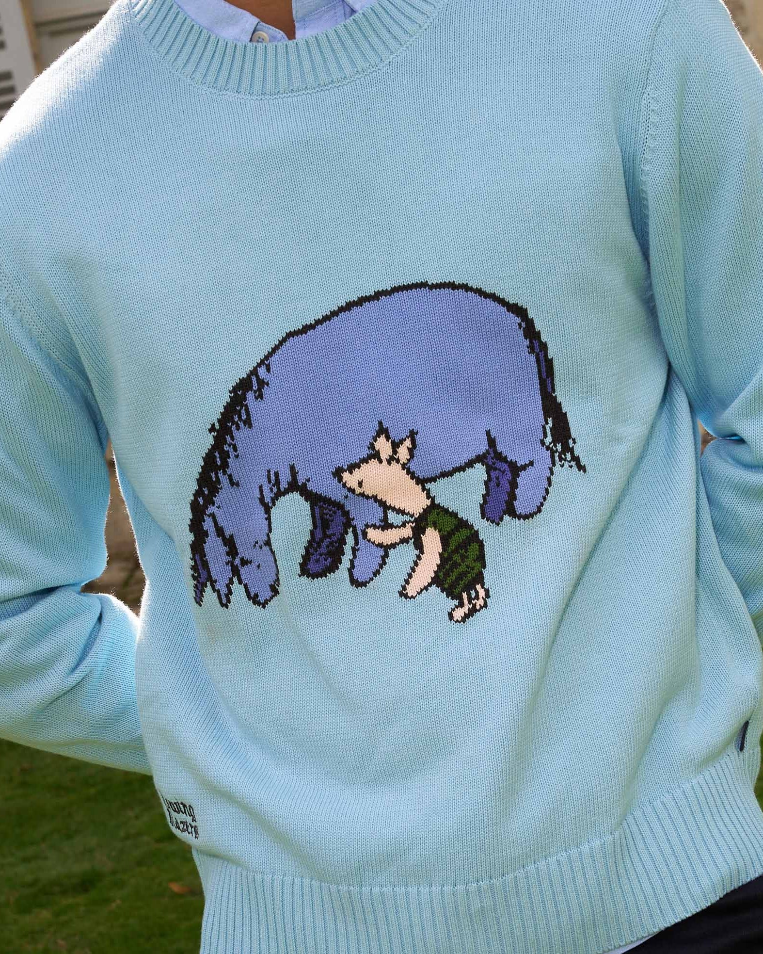 Cotton Eeyore and Piglet Sweater Blue - Image 6