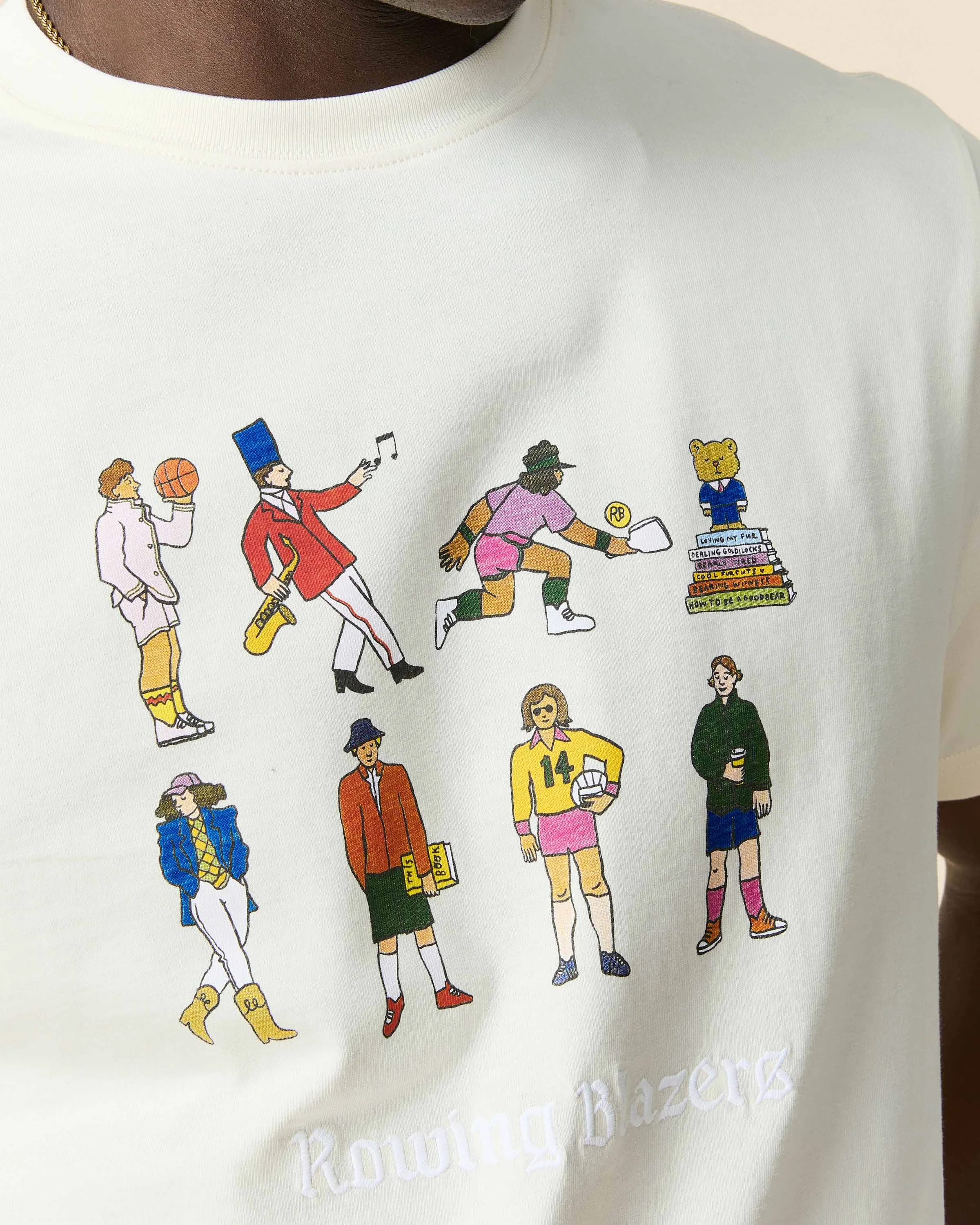Men's Cotton Extra Curricular T-Shirt Cream - Image 3