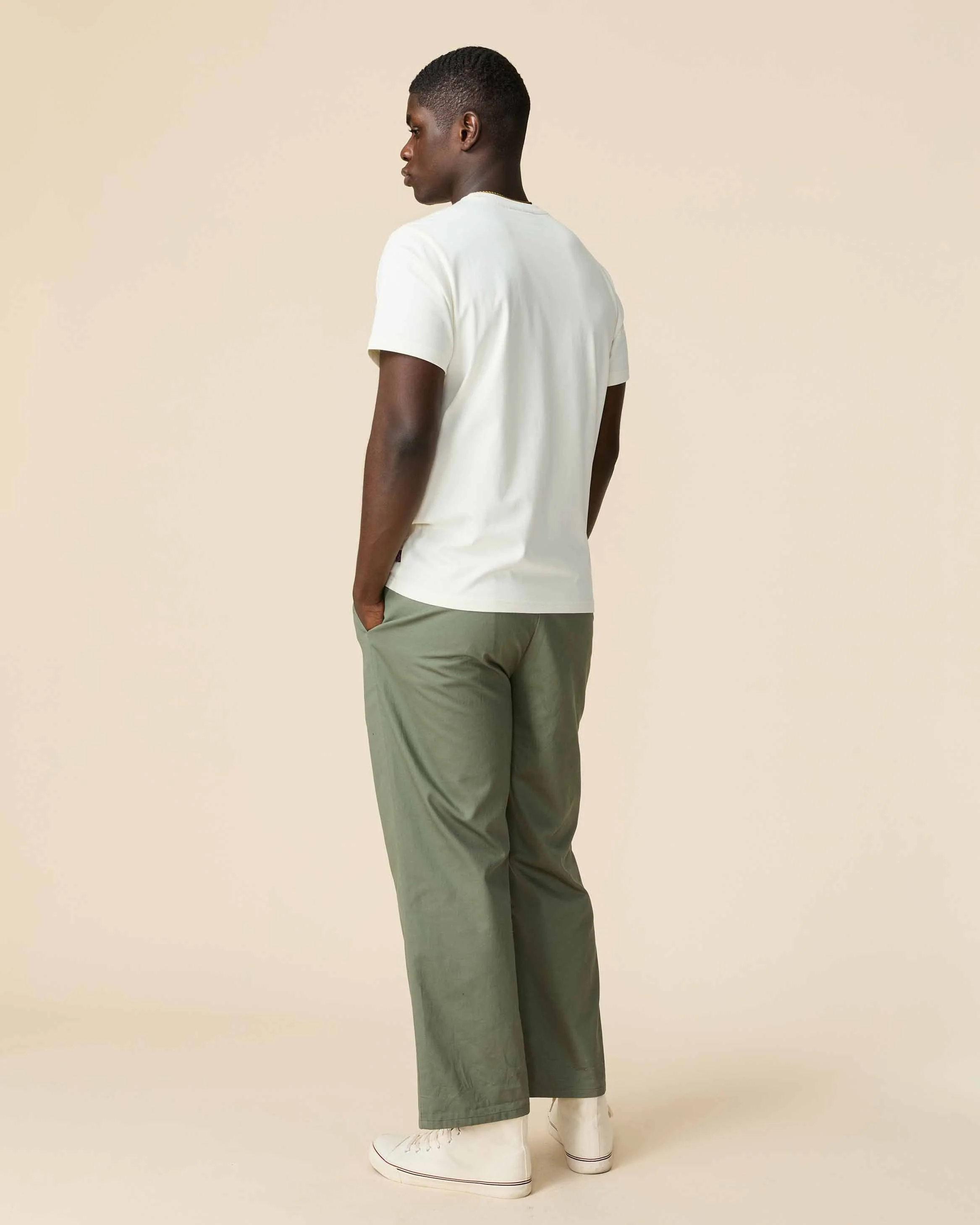 Men's Cotton Extra Curricular T-Shirt Cream - Image 5