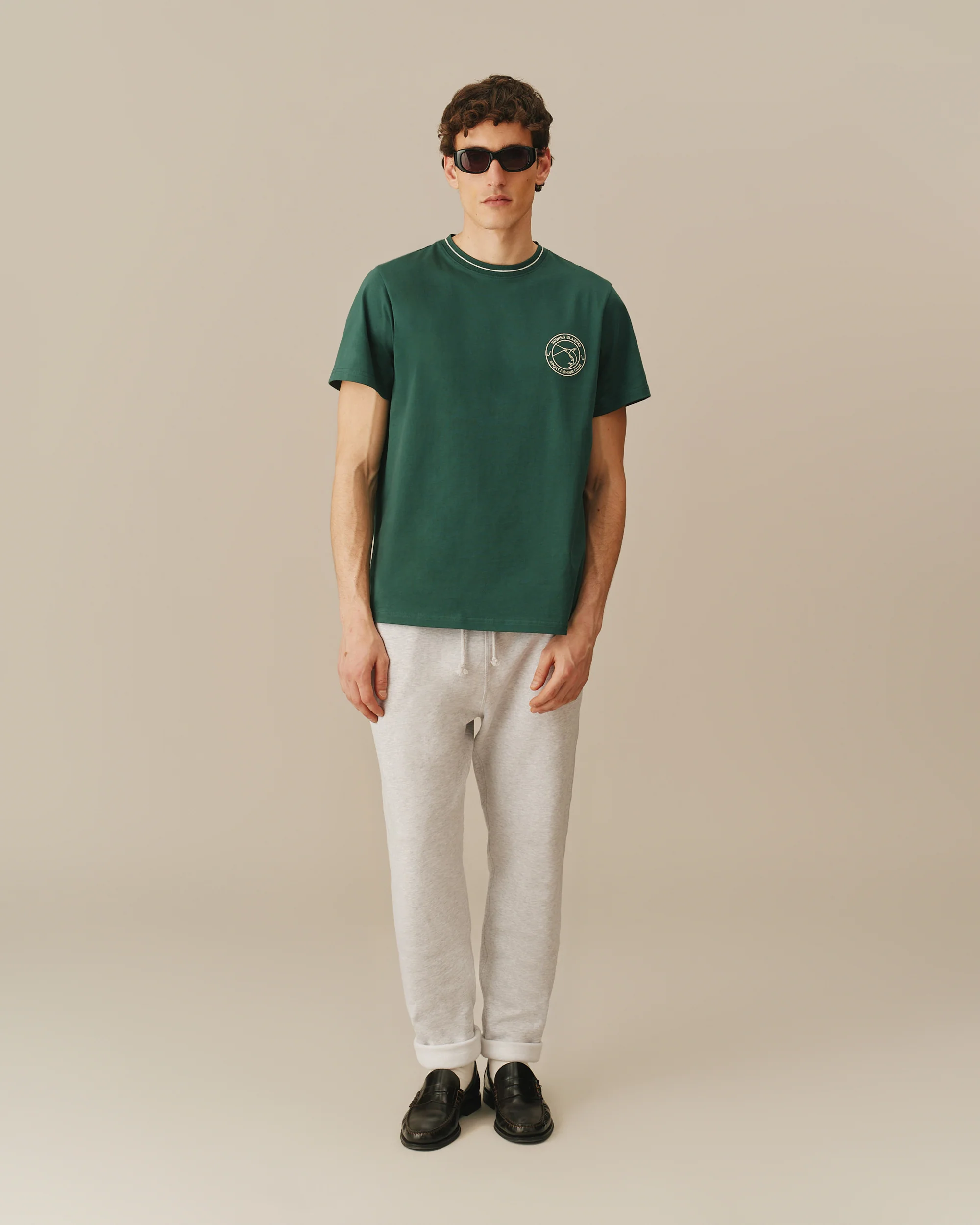 Men's Cotton Fishing Club Tee Green - Image 2