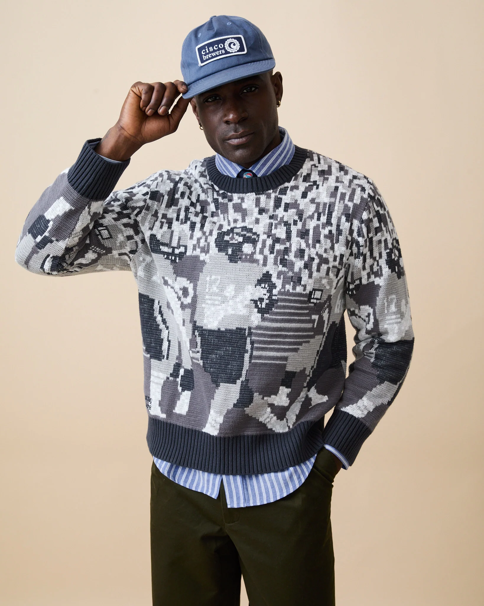 Cotton Football Sweater Black