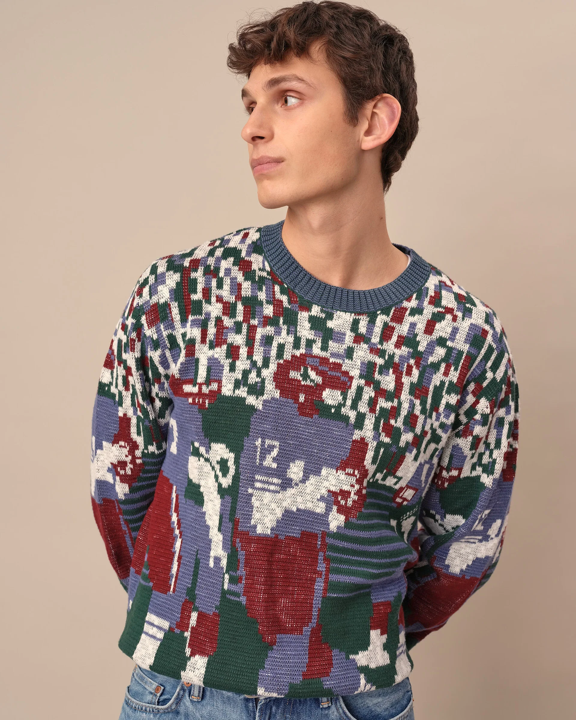 Cotton Football Sweater Green