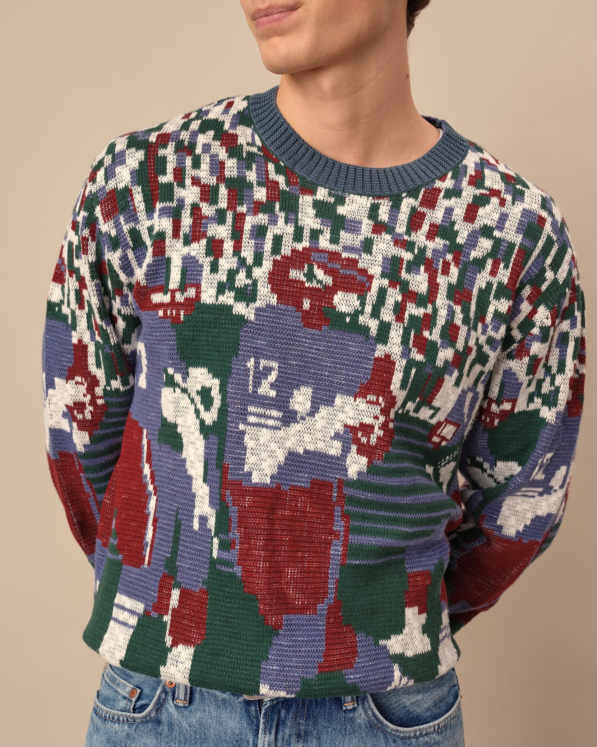 Cotton Football Sweater Green - Image 2