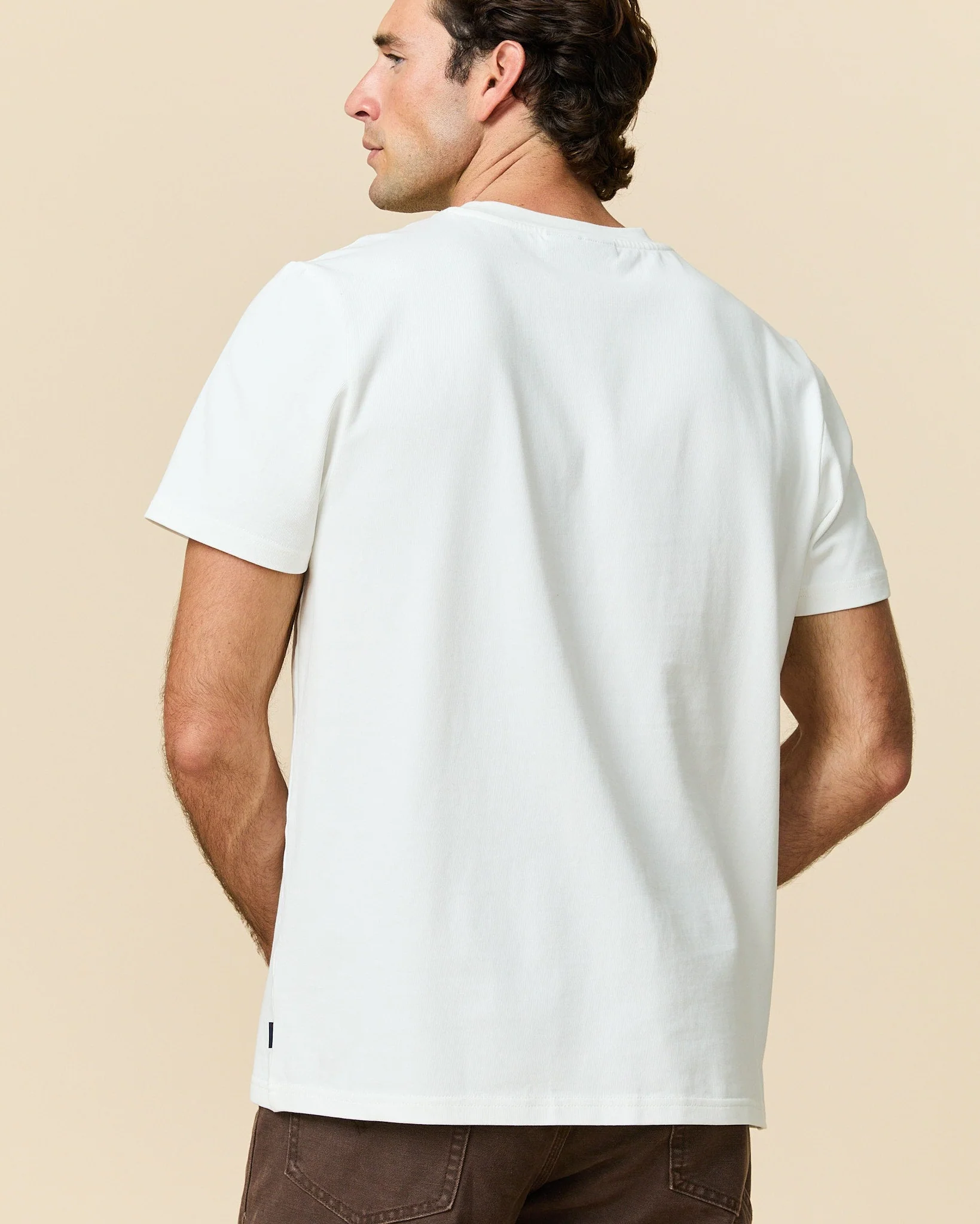 Men's Cotton Horse Tee Cream - Image 7