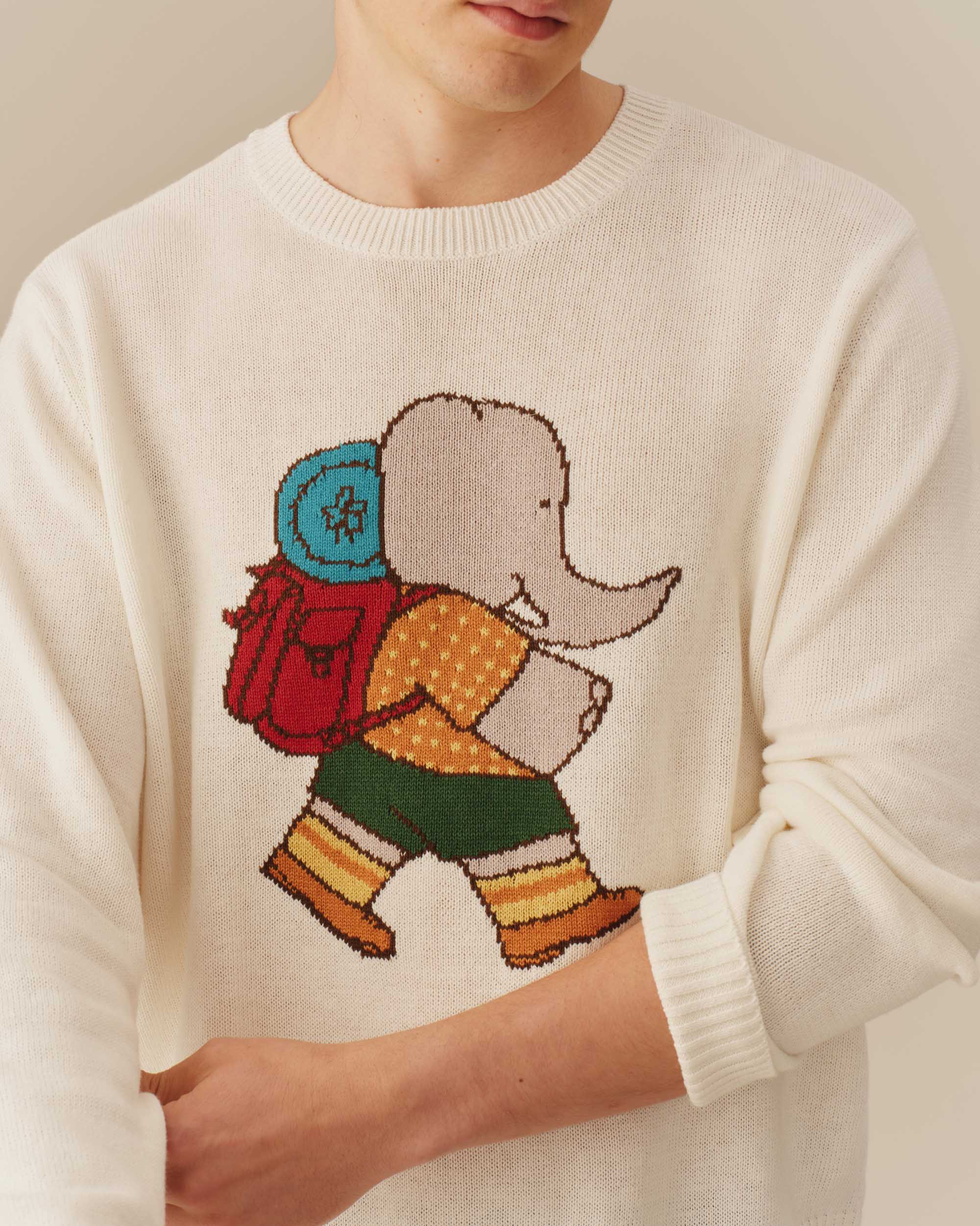Cotton Linen Babar Sweater Cream - Image 3
