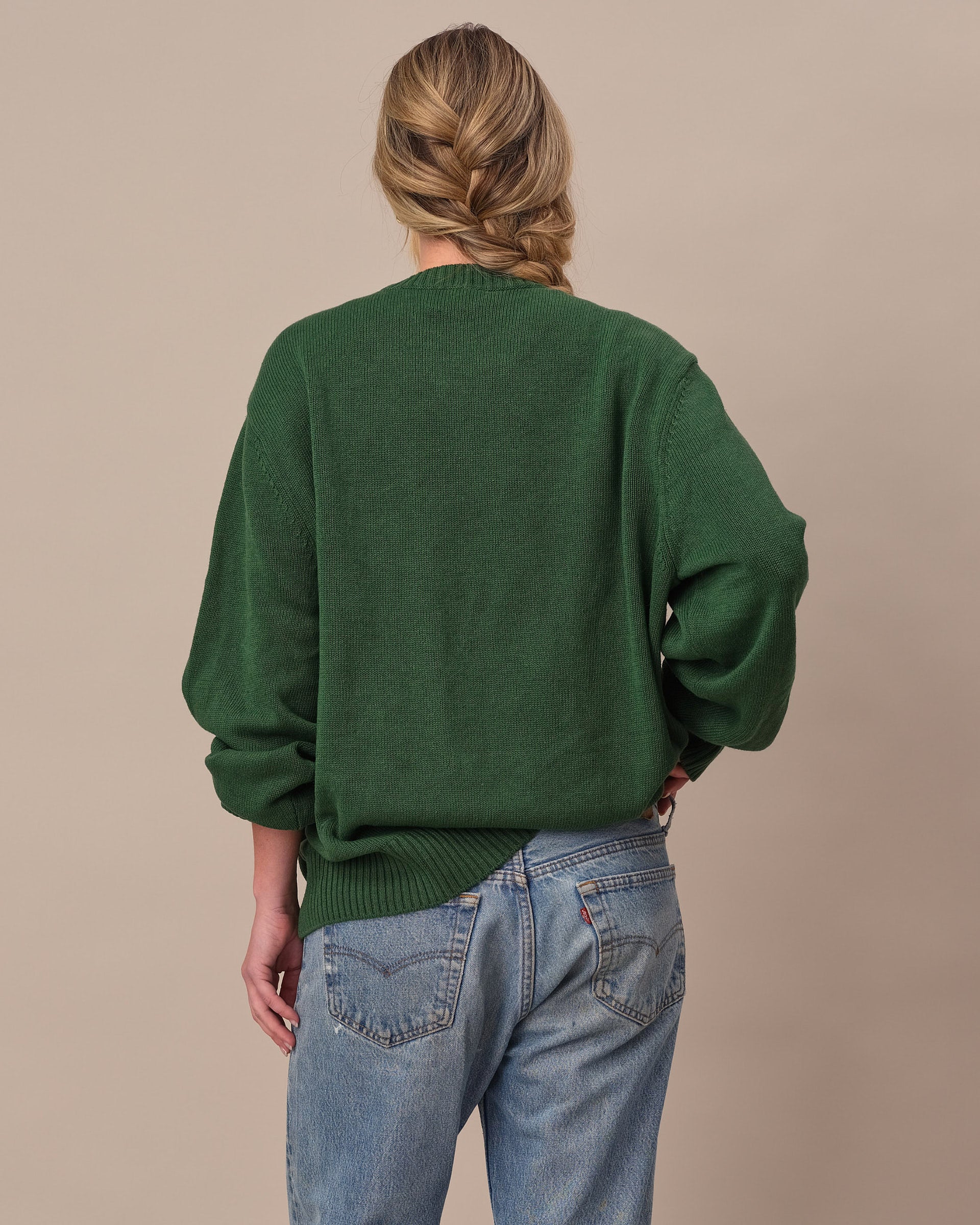 Cotton Linen New Yorker Winnie-the-Pooh Sweater Green - Image 8
