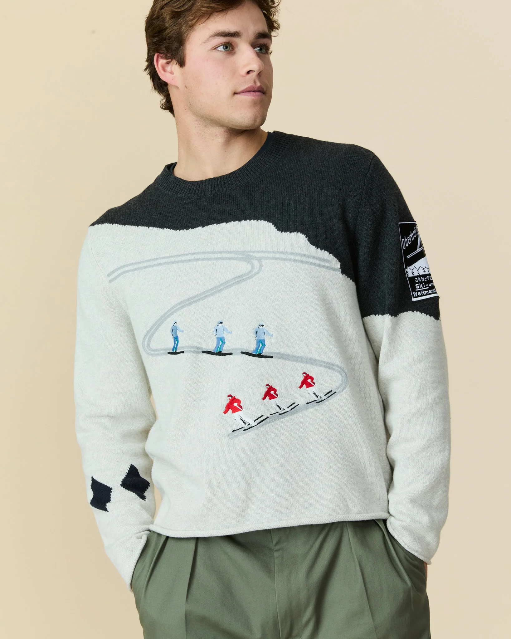 Cotton Night Ski & Snowboard Sweater Gray - Image 2