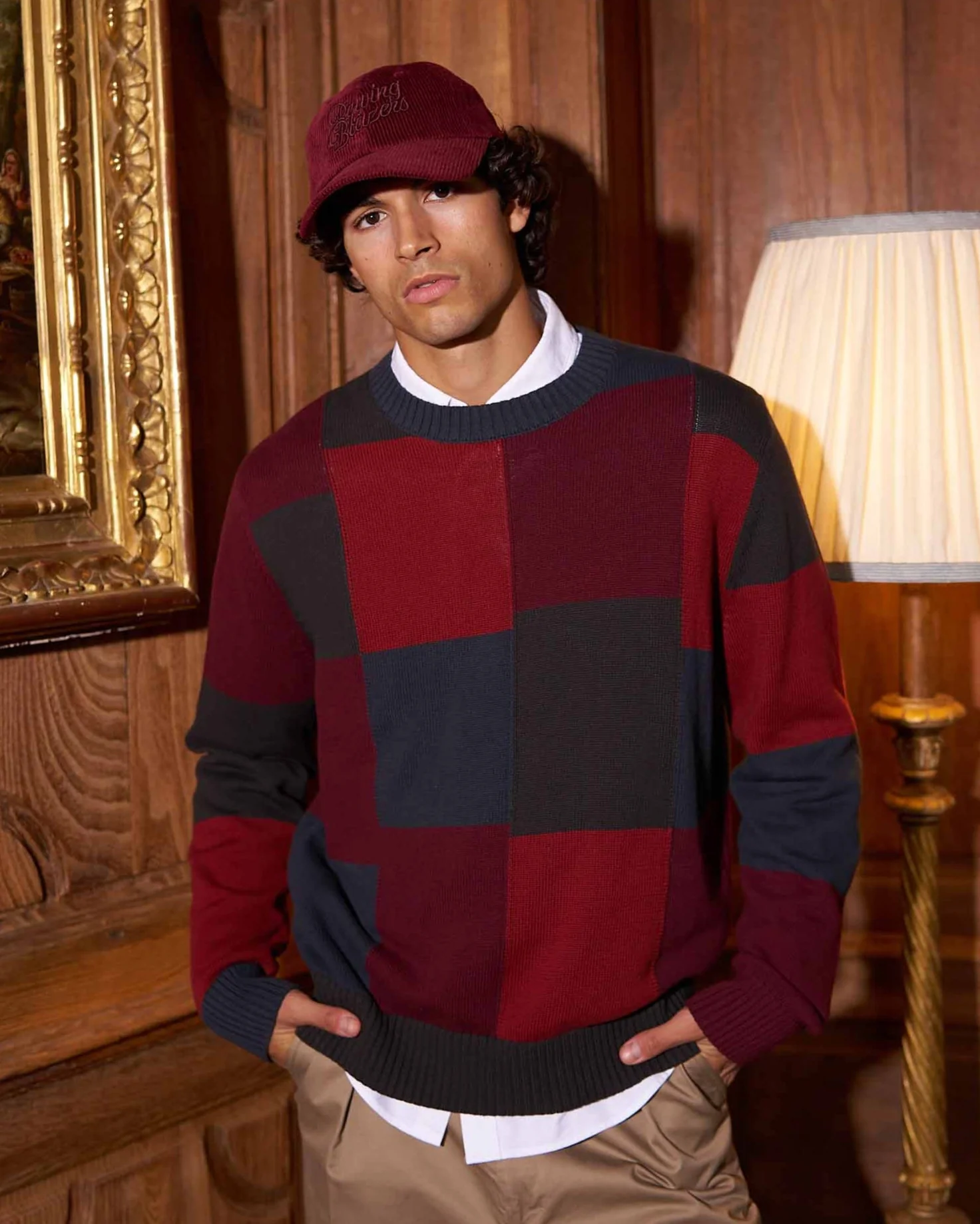 Cotton Patchwork Sweater Brick Patchwork - Image 2
