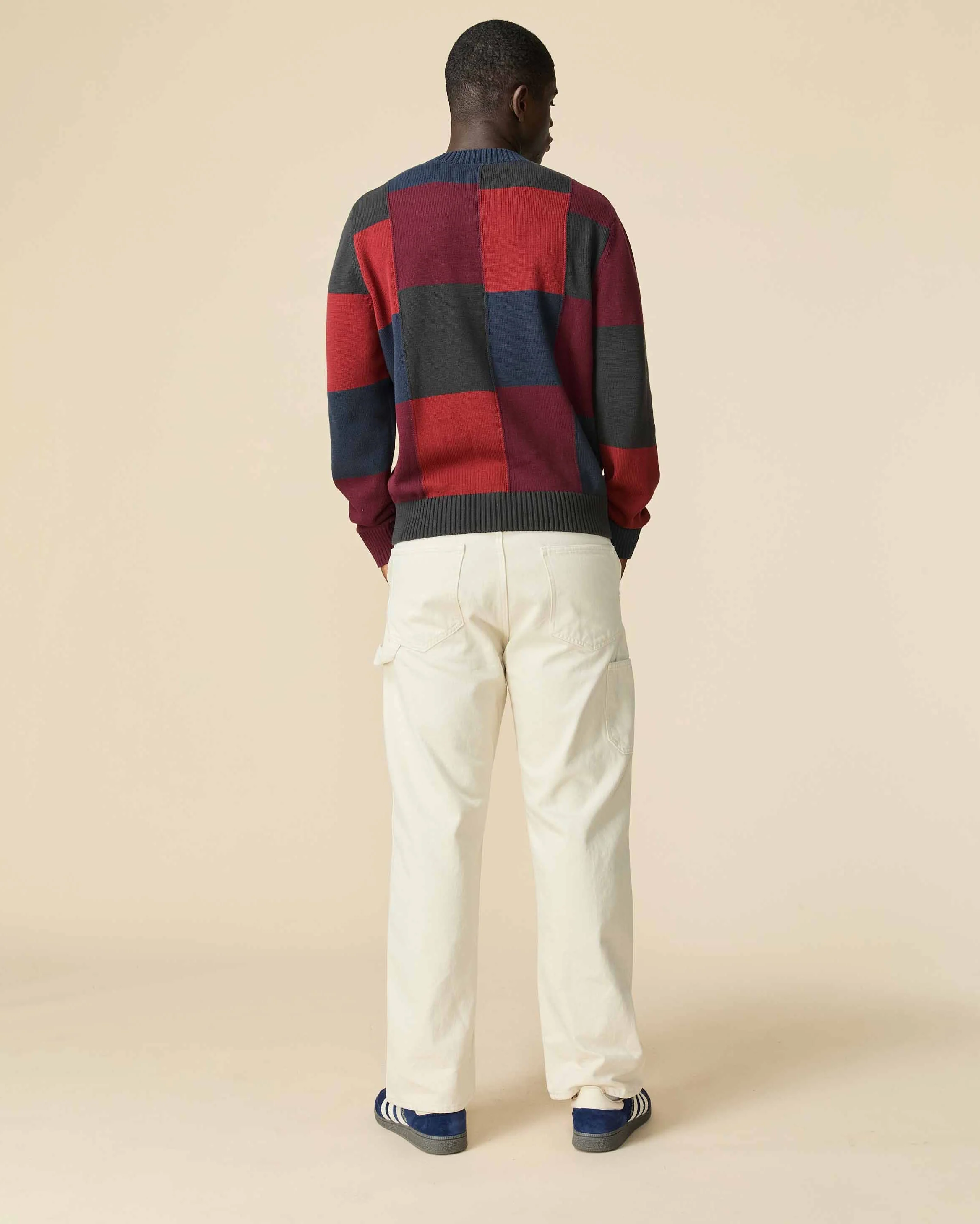 Cotton Patchwork Sweater Brick Patchwork - Image 5