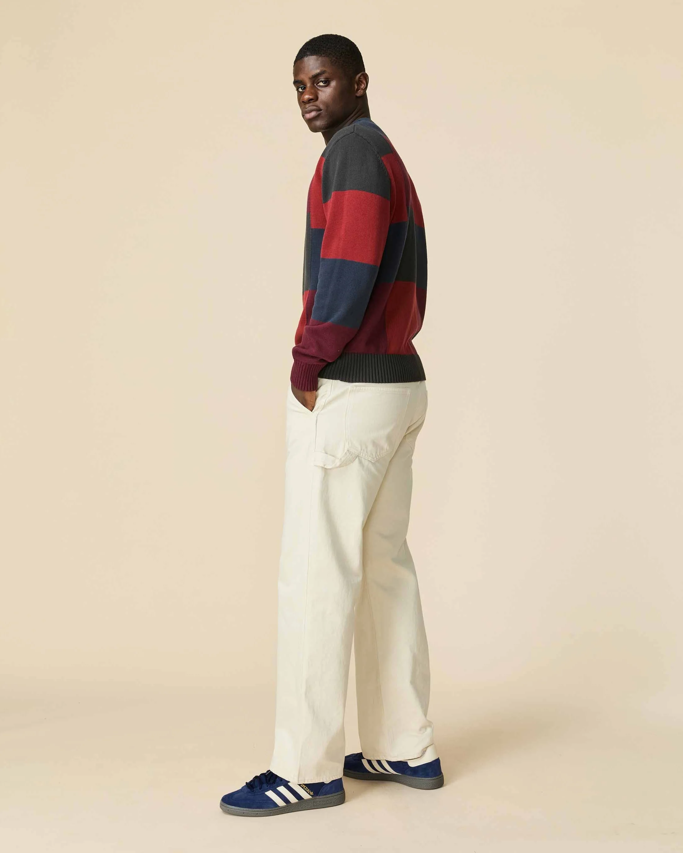 Cotton Patchwork Sweater Brick Patchwork - Image 6