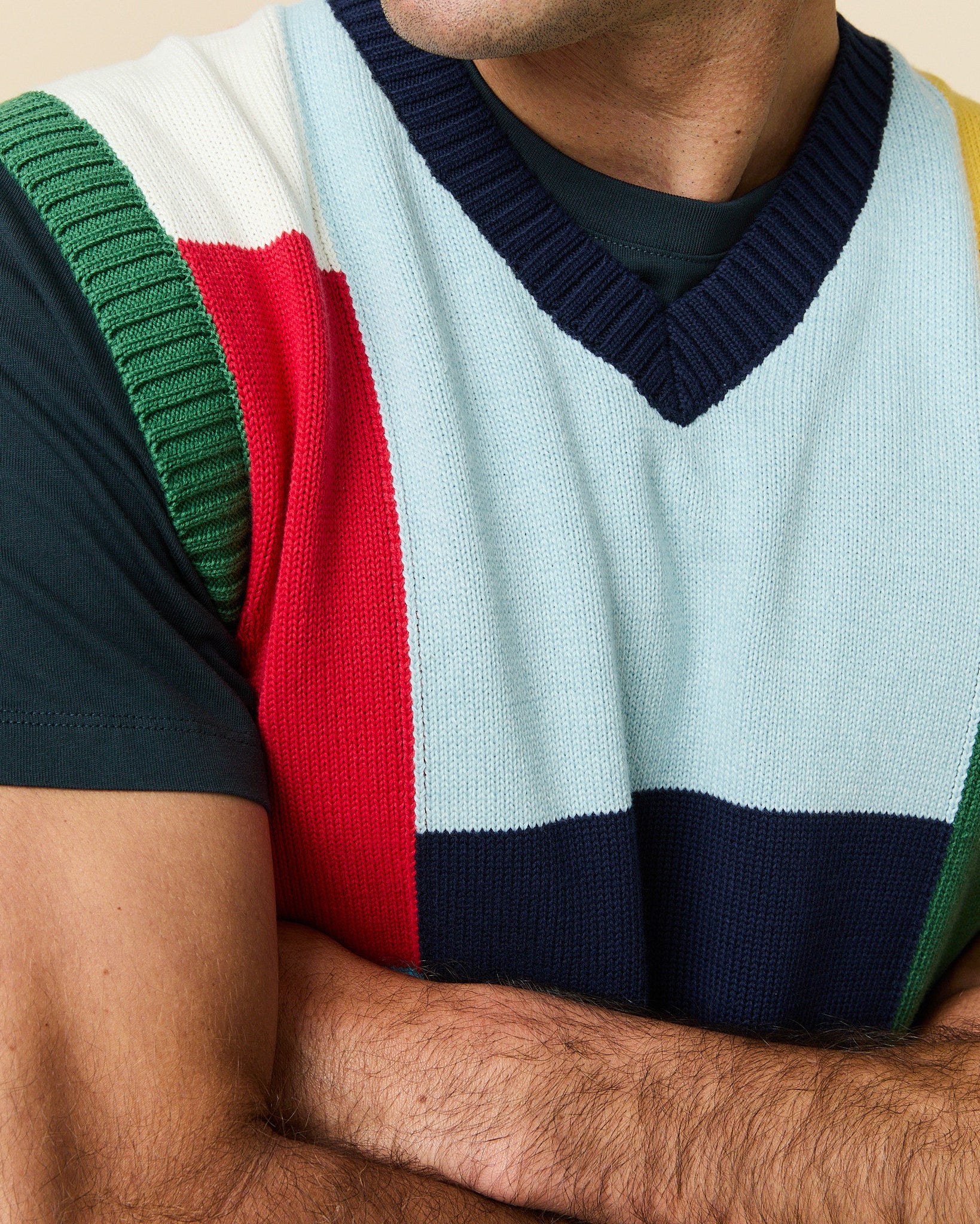 Cotton Patchwork Vest Multicolor Block - Image 3