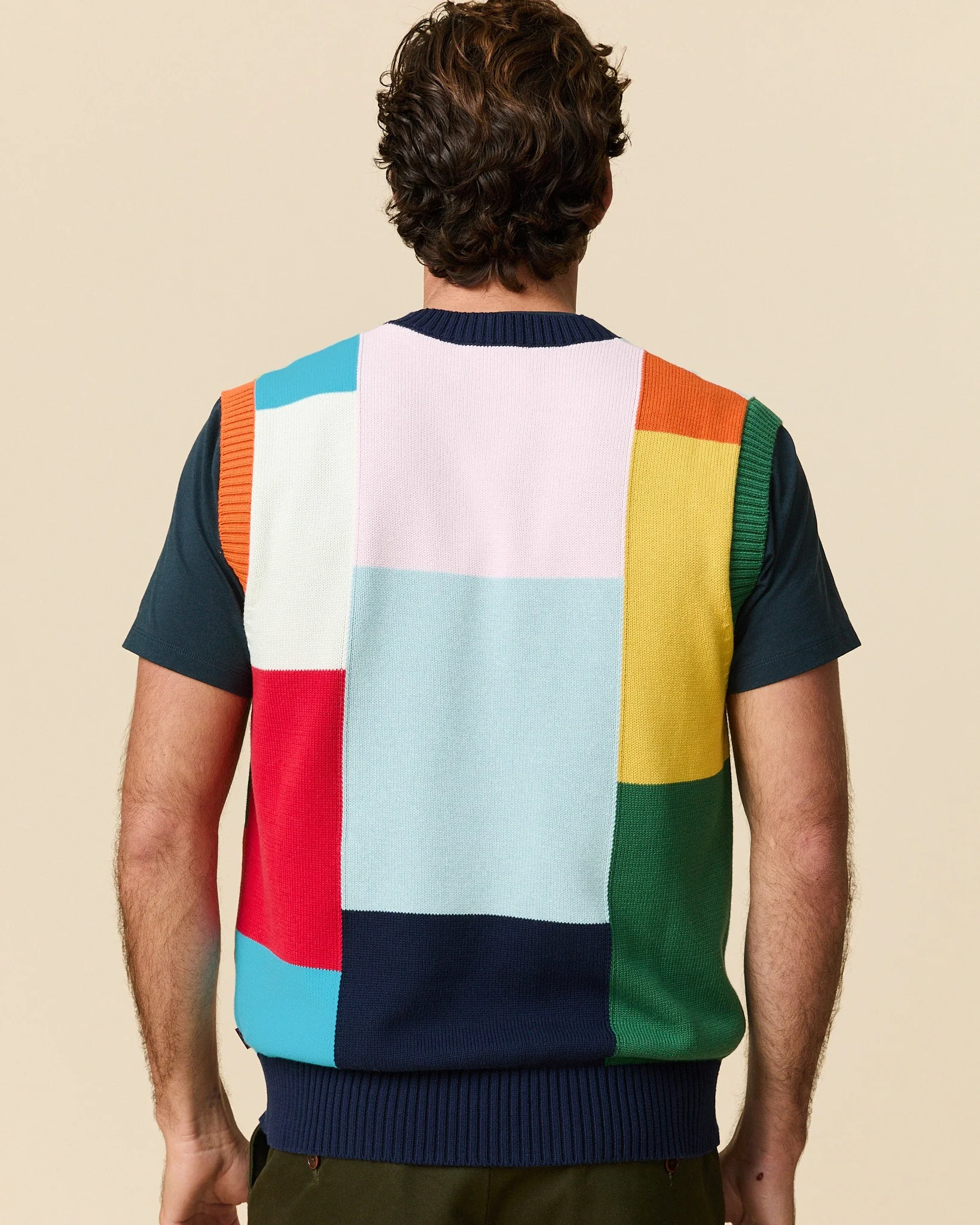 Cotton Patchwork Vest Multicolor Block - Image 6
