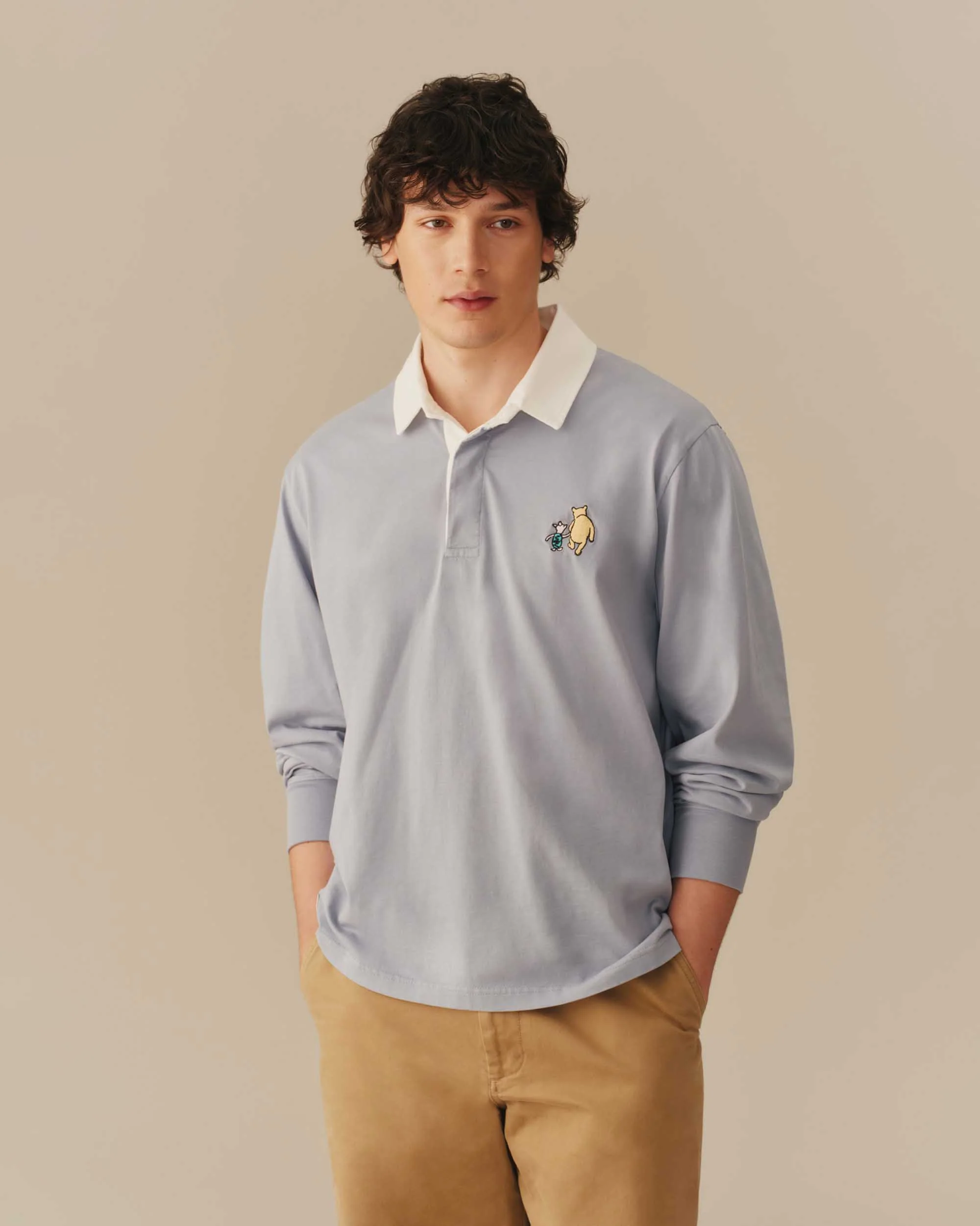 Cotton Winnie-the-Pooh & Piglet Rugby Blue