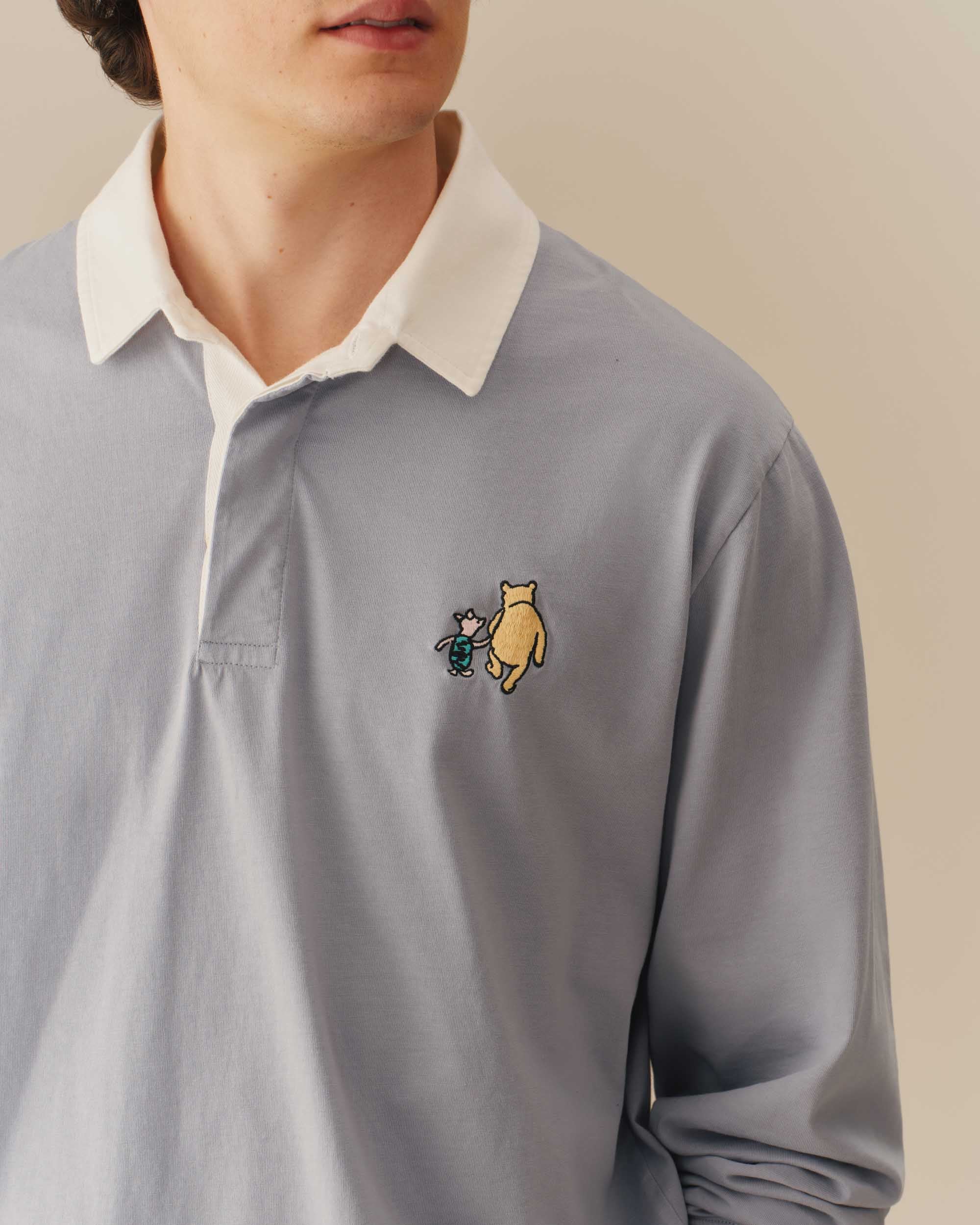 Cotton Winnie-the-Pooh & Piglet Rugby Blue - Image 2