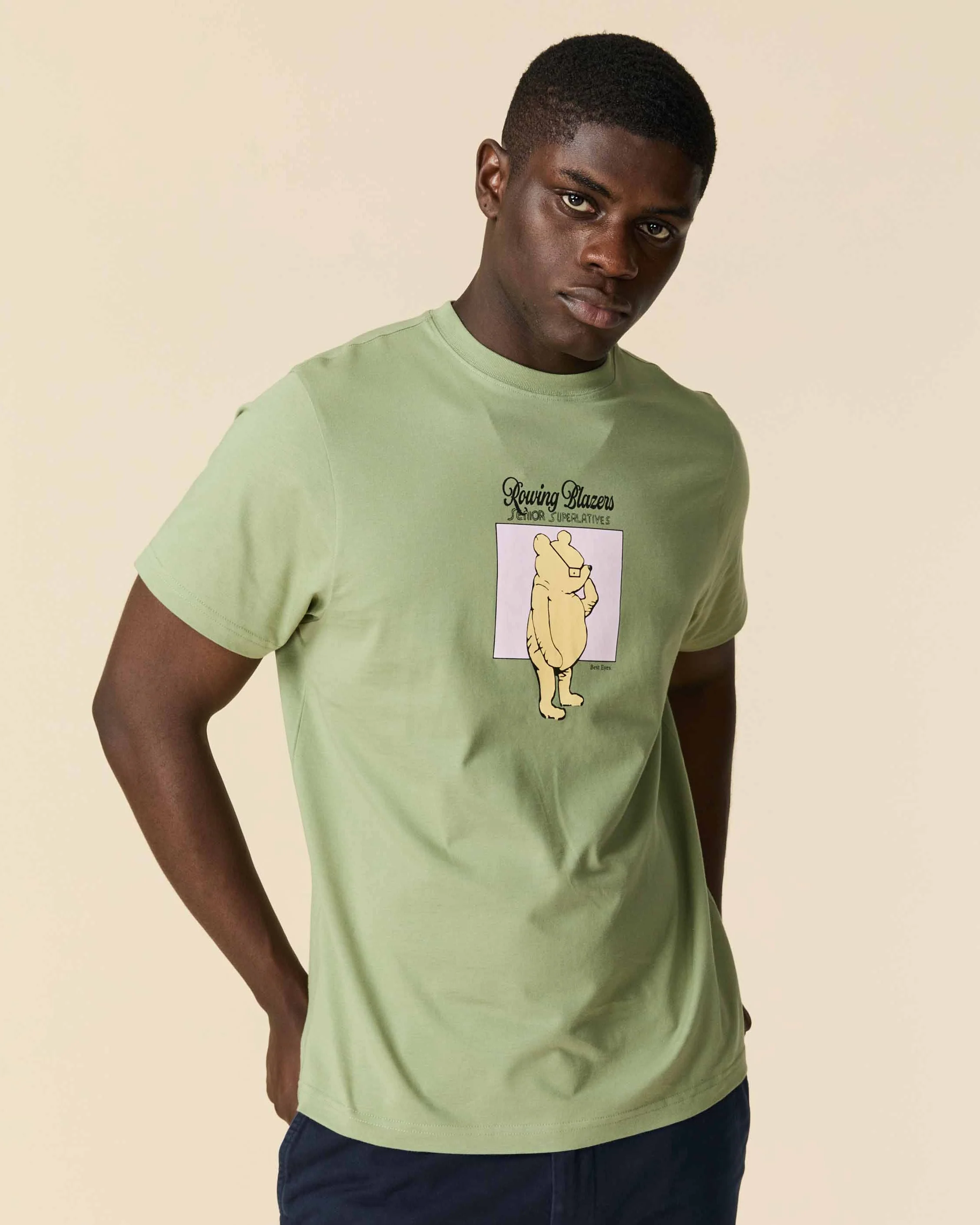 Men's Cotton Pooh Superlative T-Shirt Sage - Image 2