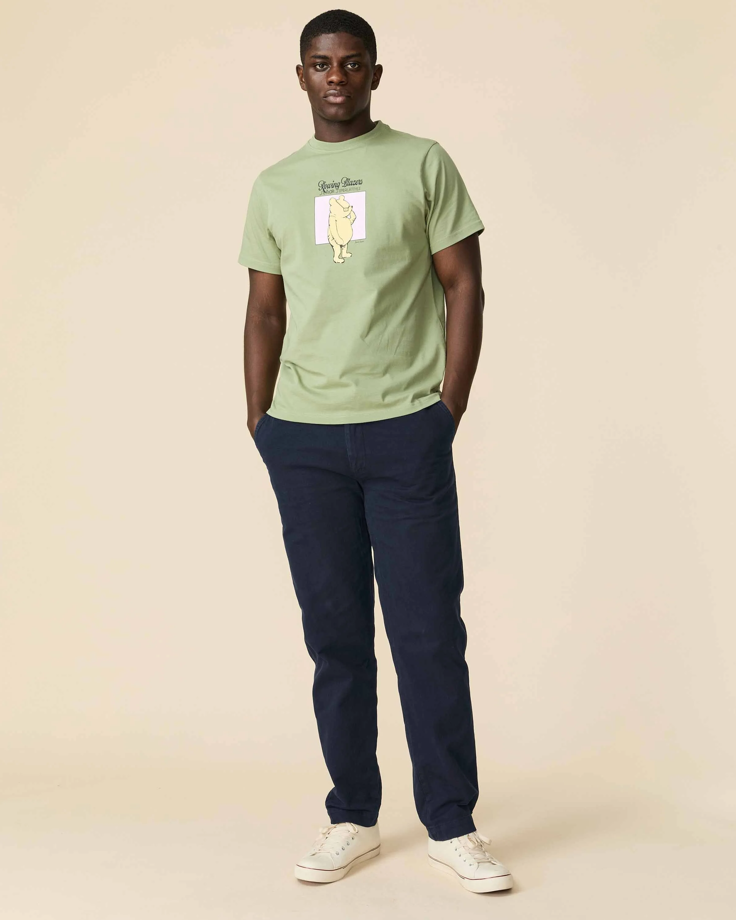 Men's Cotton Pooh Superlative T-Shirt Sage - Image 3