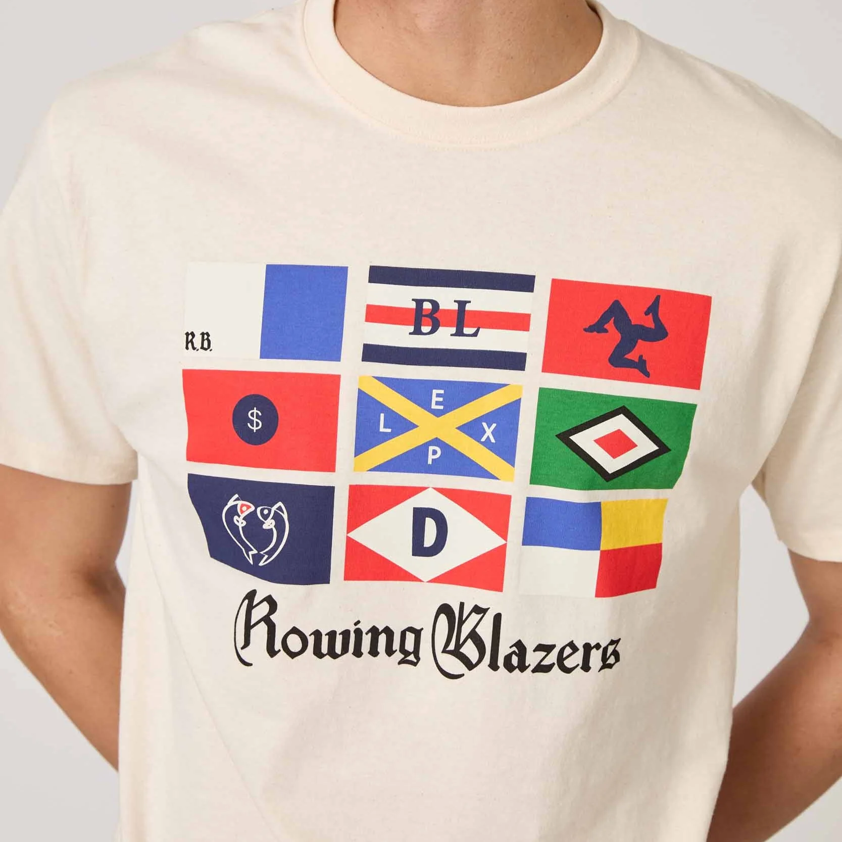 Men's Cotton Sailing Flag T-Shirt White - Image 4