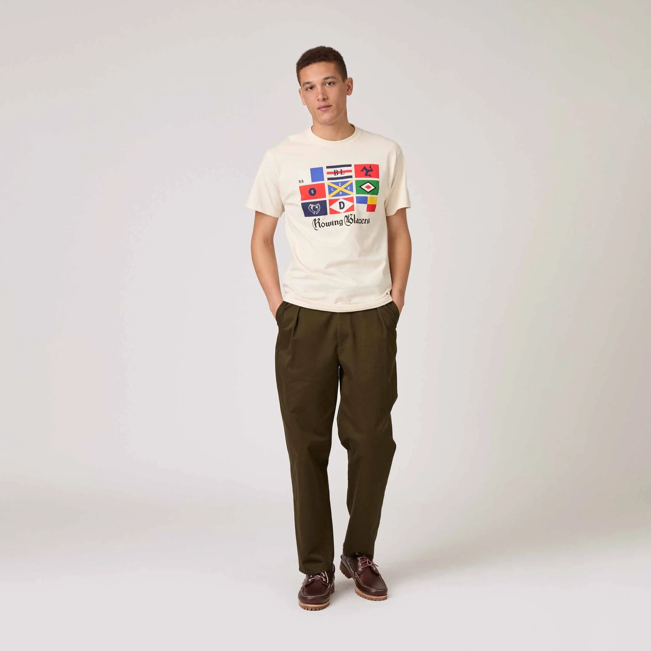 Men's Cotton Sailing Flag T-Shirt White - Image 5