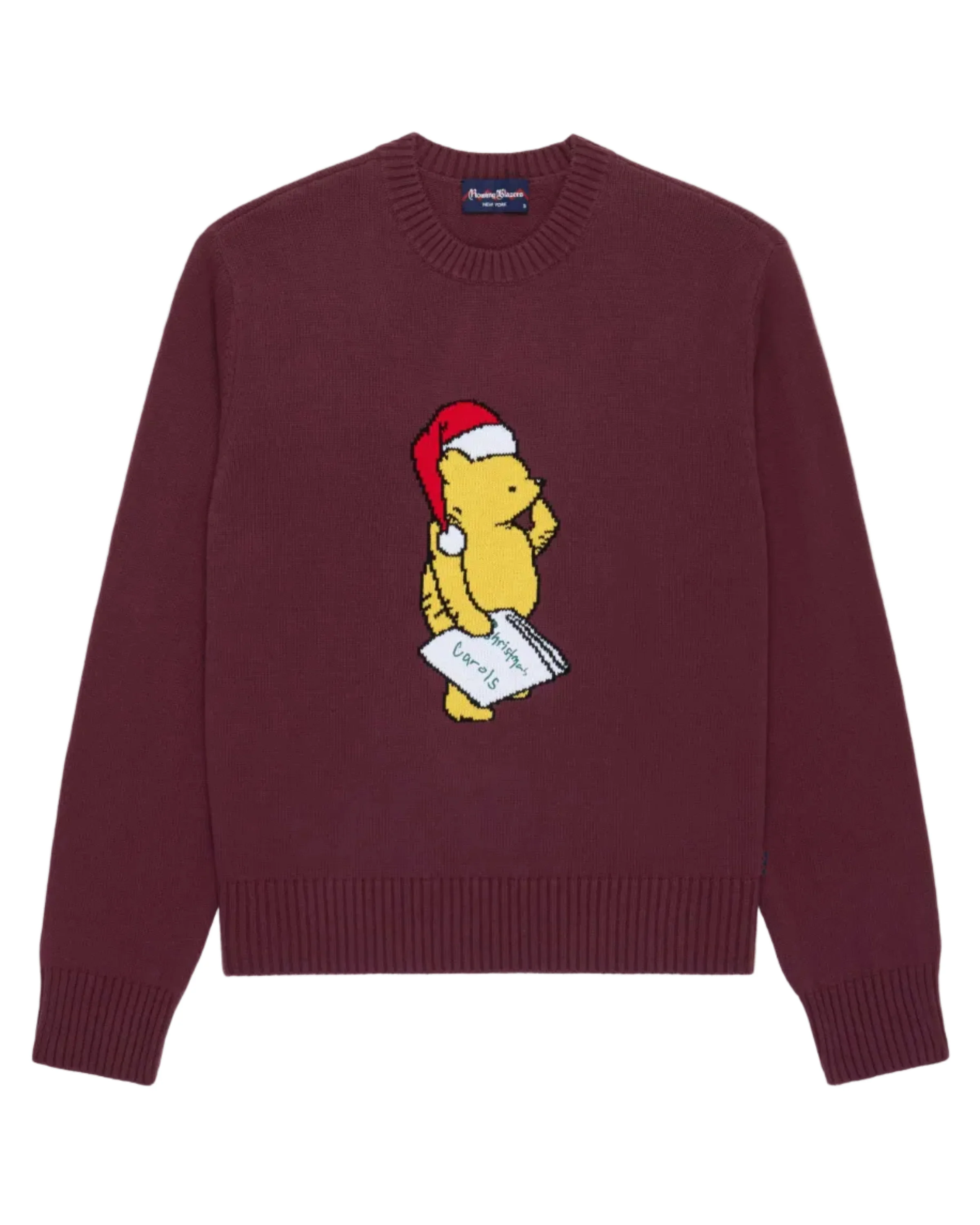 Cotton Santa Pooh Sweater Burgundy