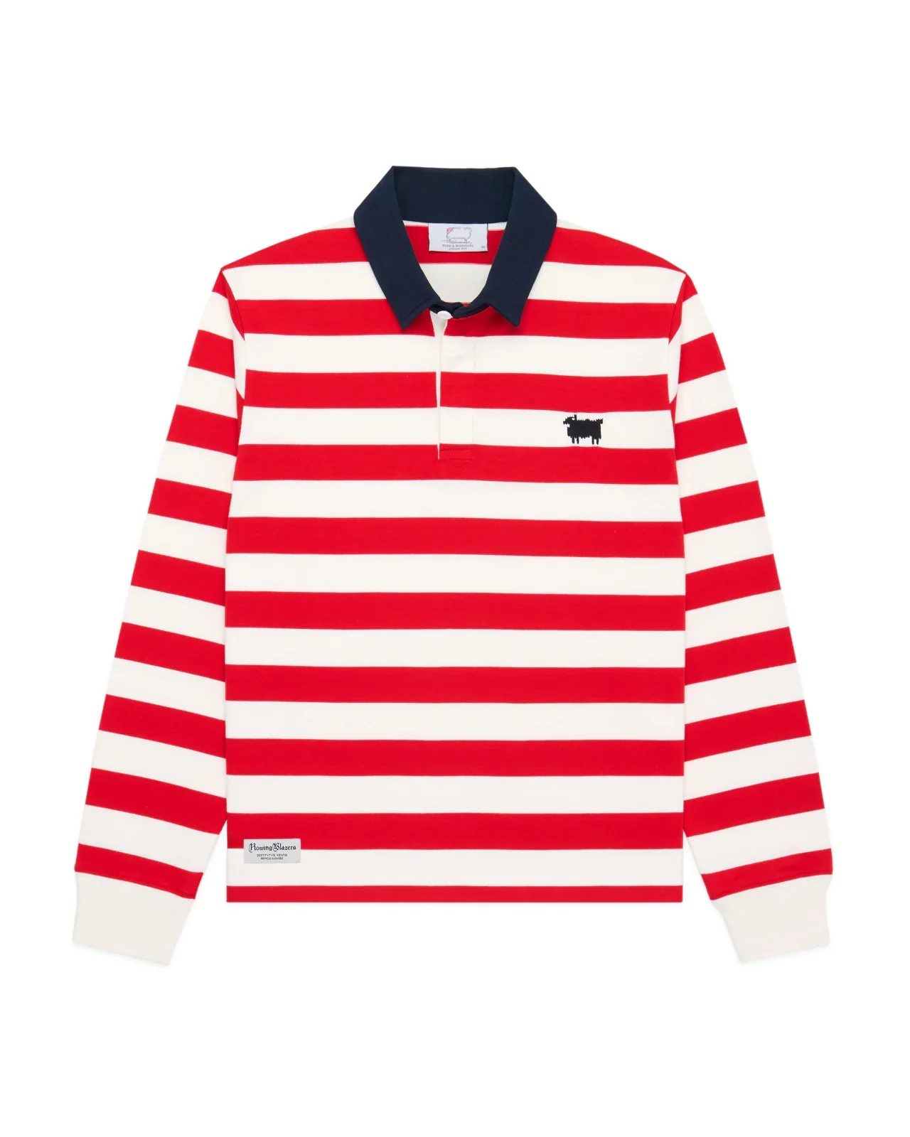 Warm & Wonderful Cotton Sheep Stripe Rugby Red - Image 6