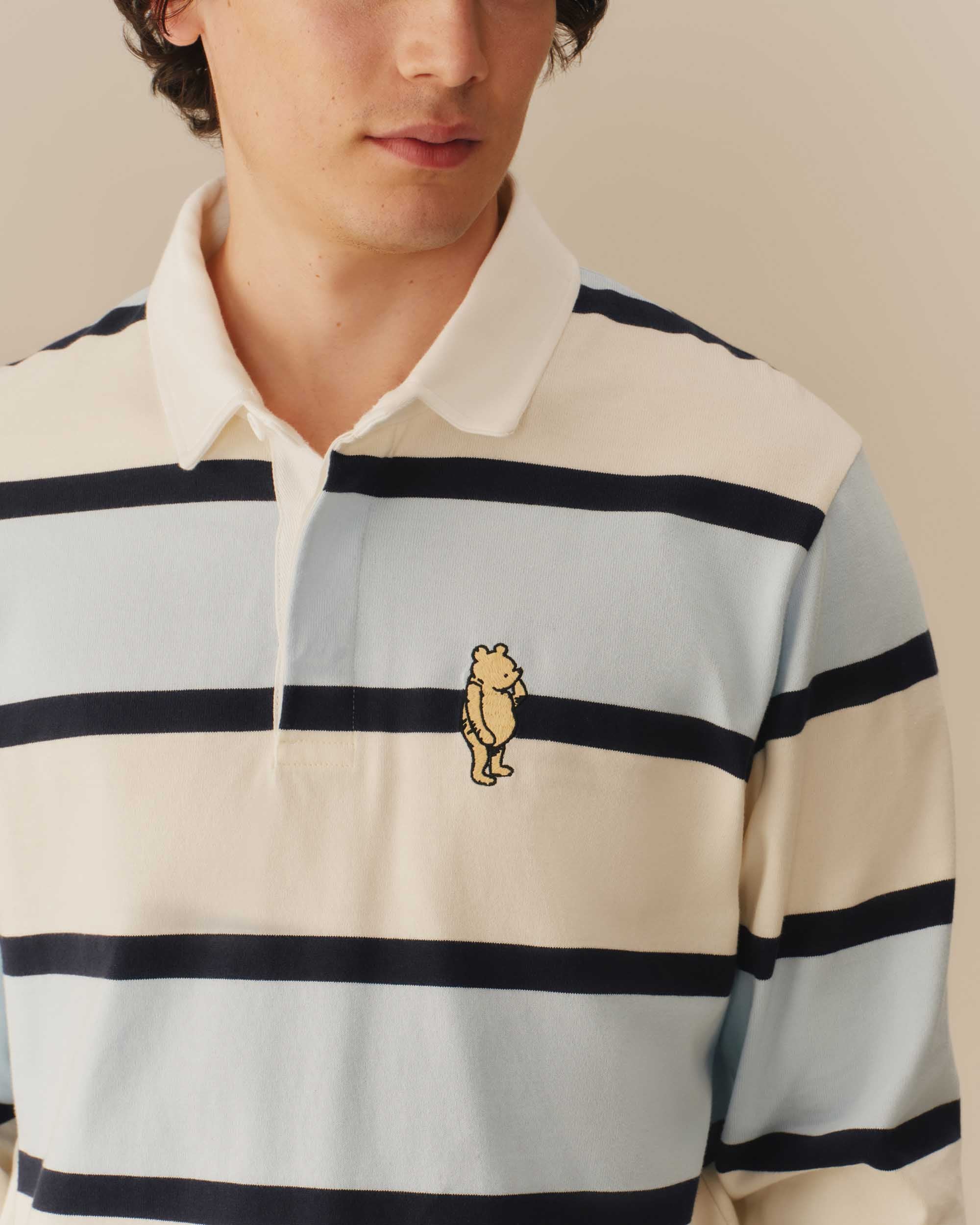 Cotton Striped Winnie-the-Pooh Rugby Blue - Image 3
