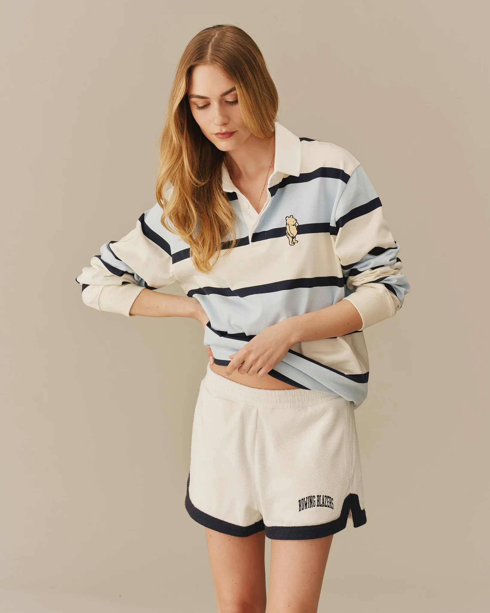 Cotton Striped Winnie-the-Pooh Rugby Blue - Image 7