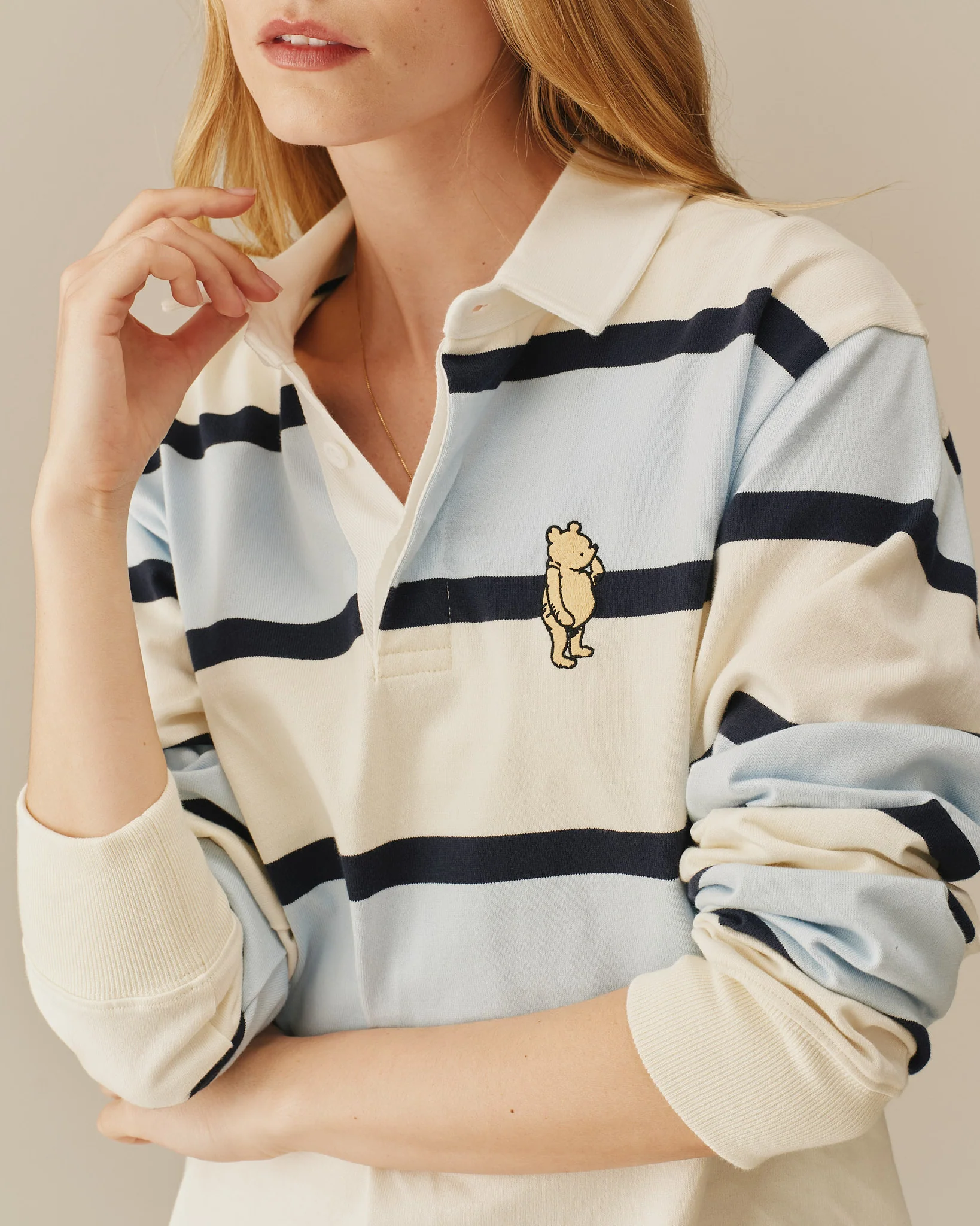 Cotton Striped Winnie-the-Pooh Rugby Blue - Image 8