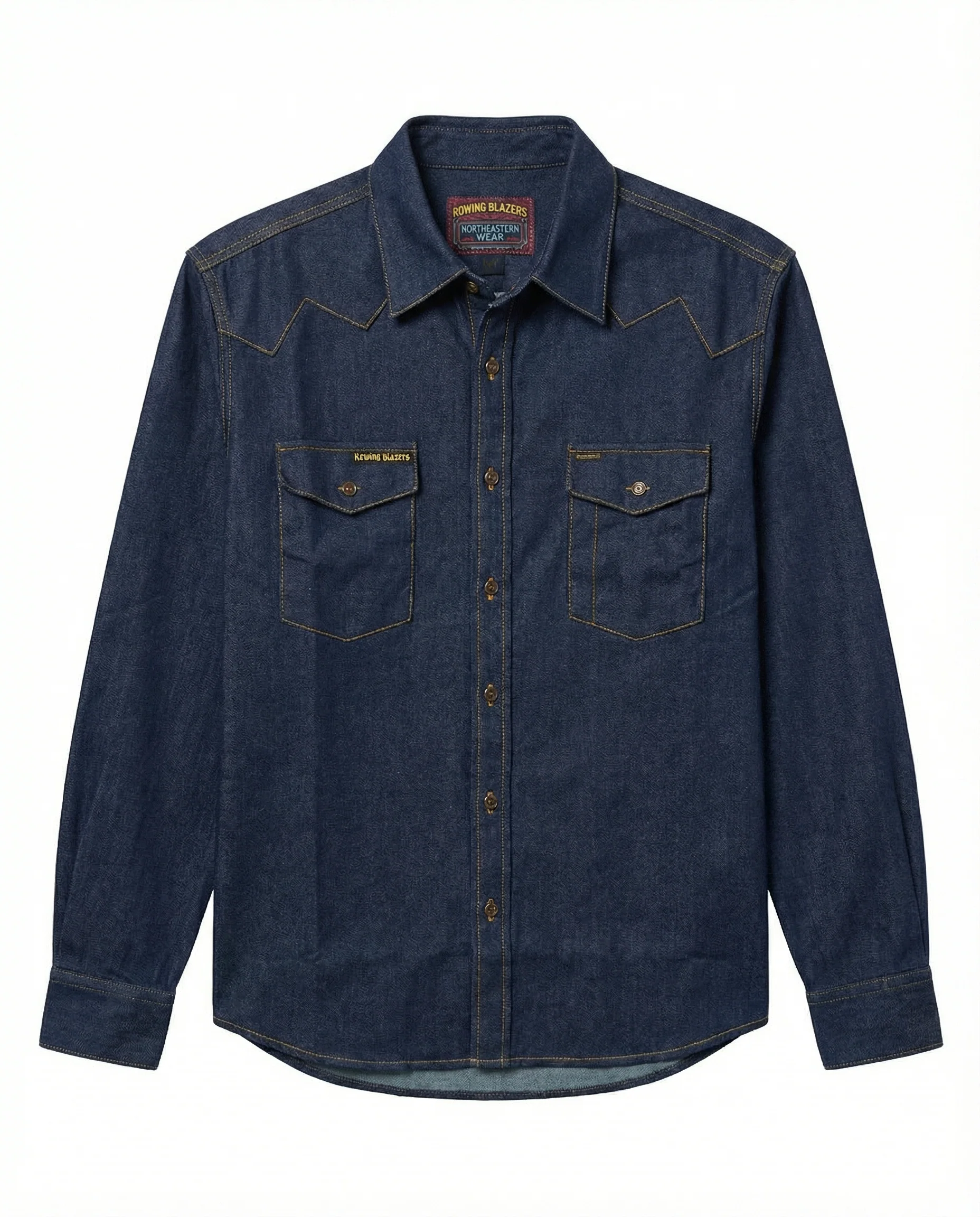Men's Denim Western Shirt Rinse Wash - Image 11