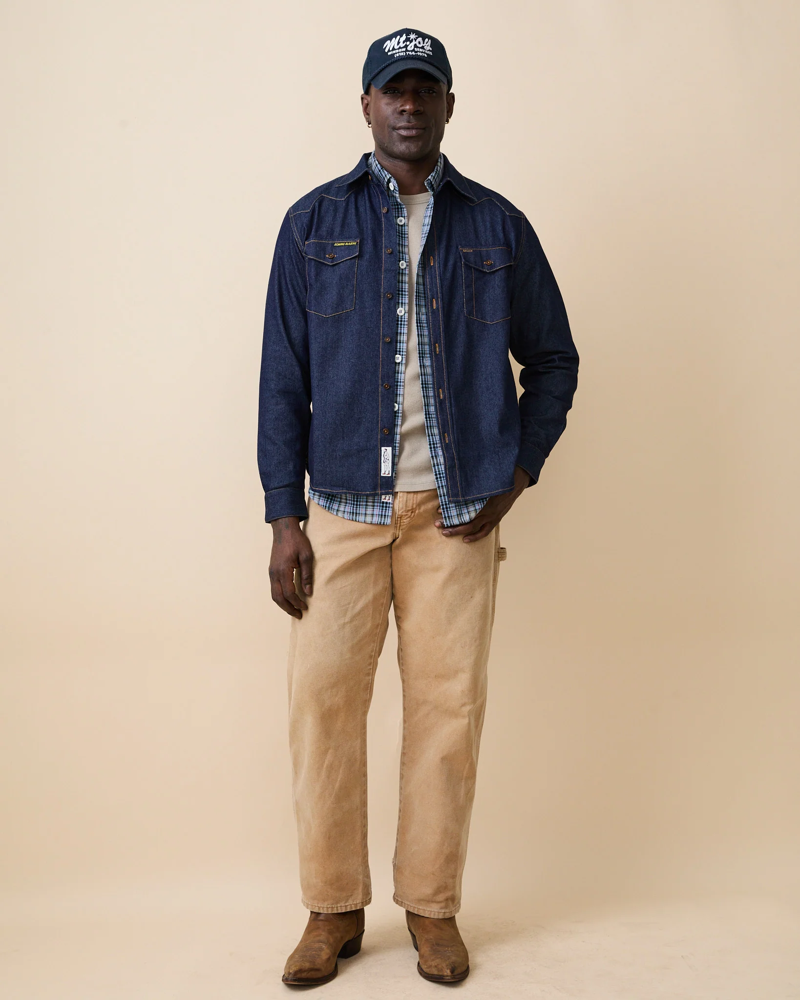 Men's Denim Western Shirt Rinse Wash - Image 5