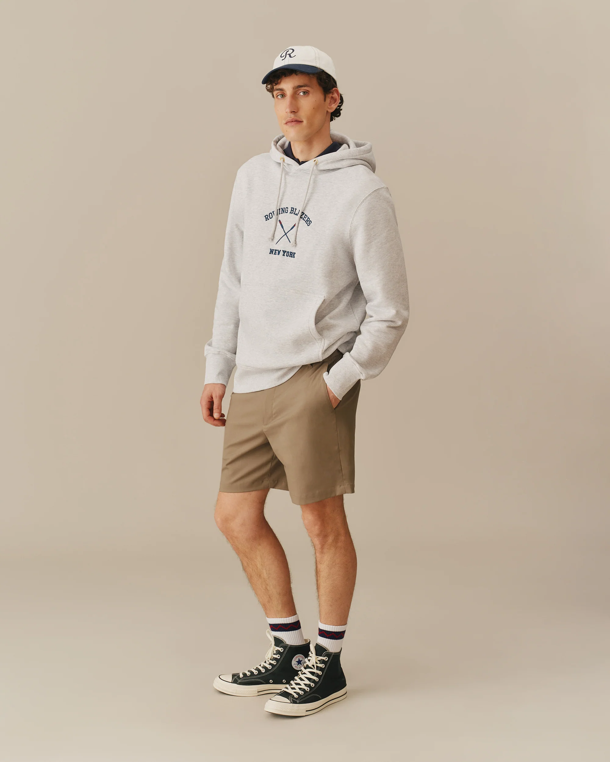 Men's Fleece Rowing Oars Hoodie Heather Gray - Image 3