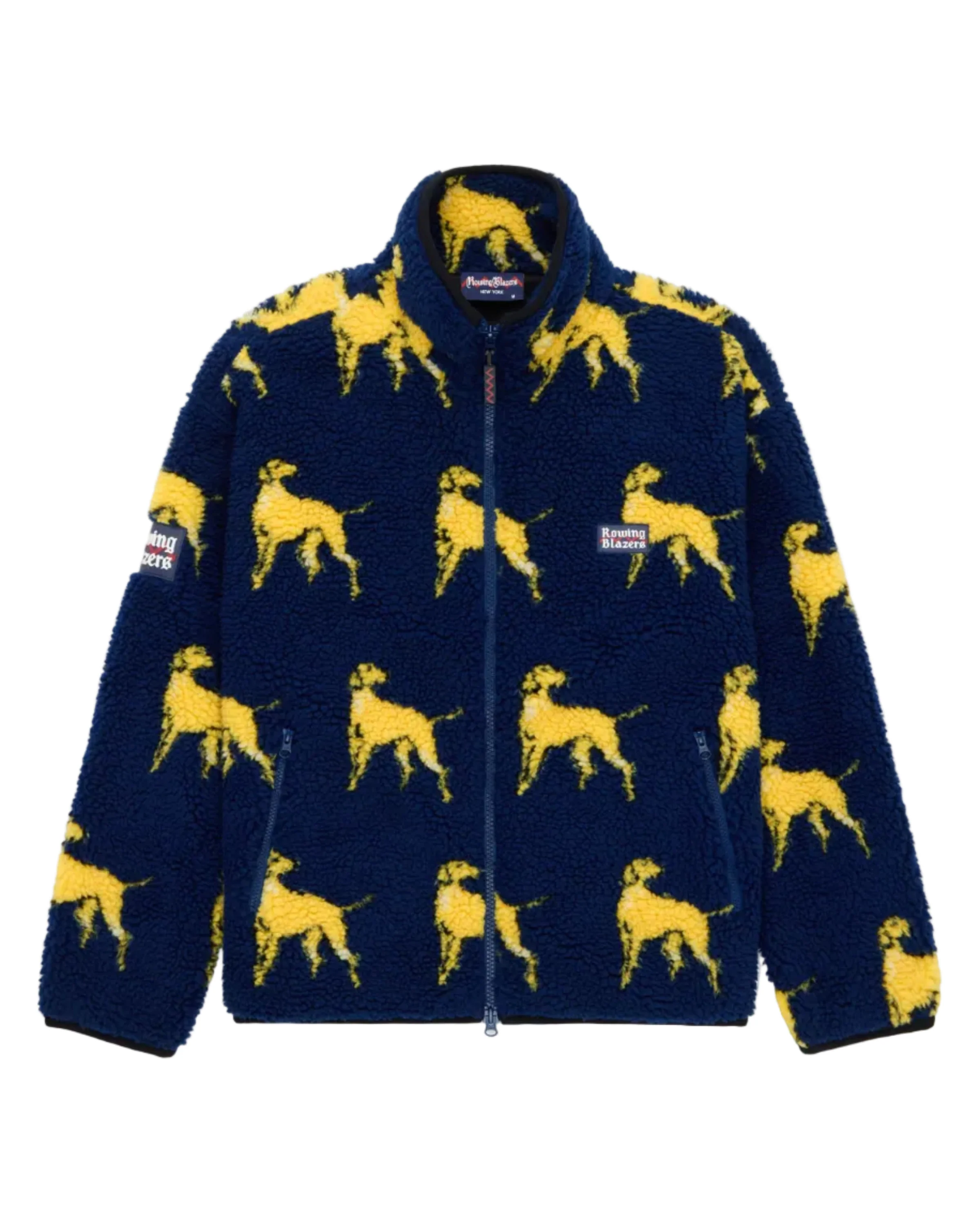 Men's Golden Retriever Sherpa Zip Jacket Navy - Image 8