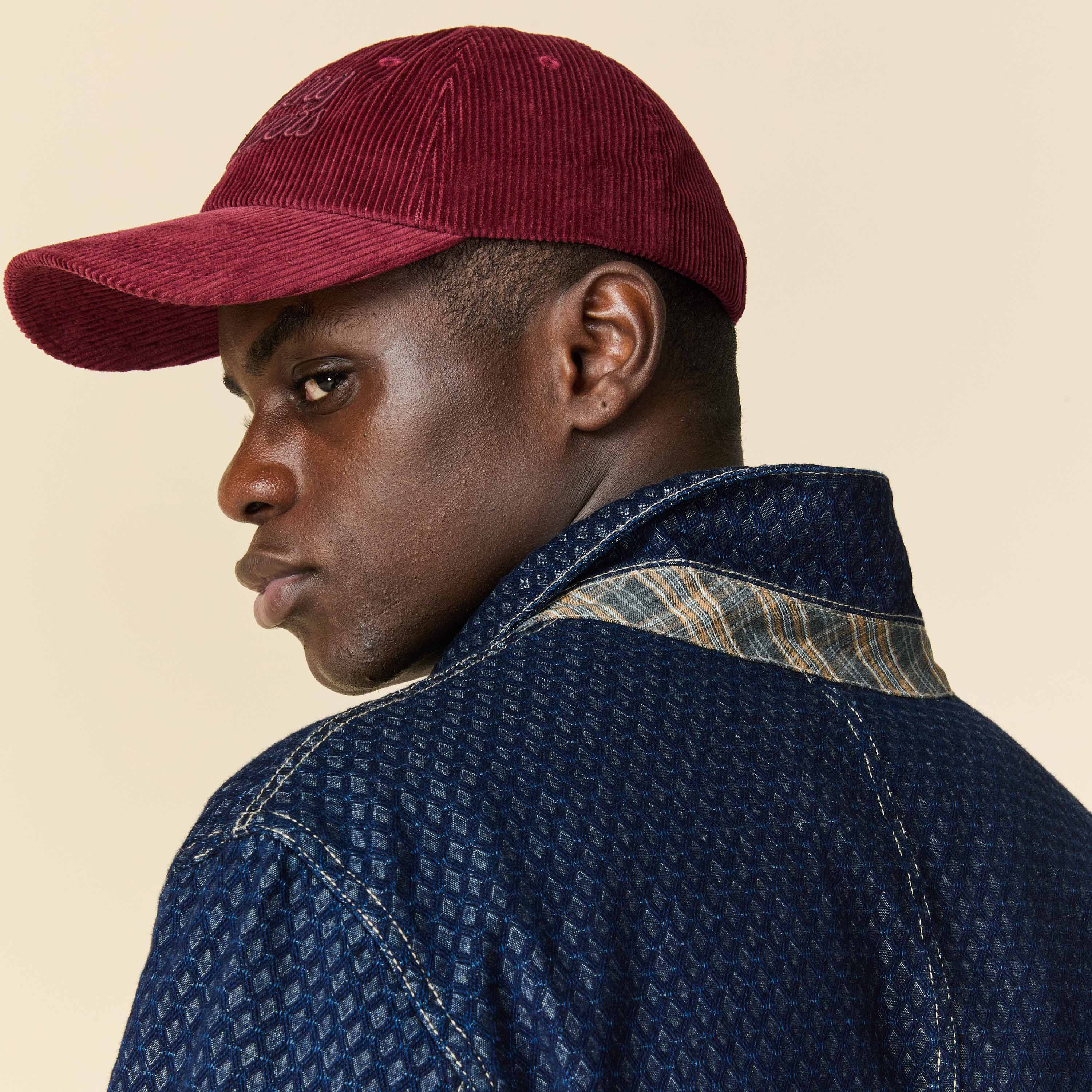 Men's Indigo Jacquard Denim Jacket Navy - Image 5