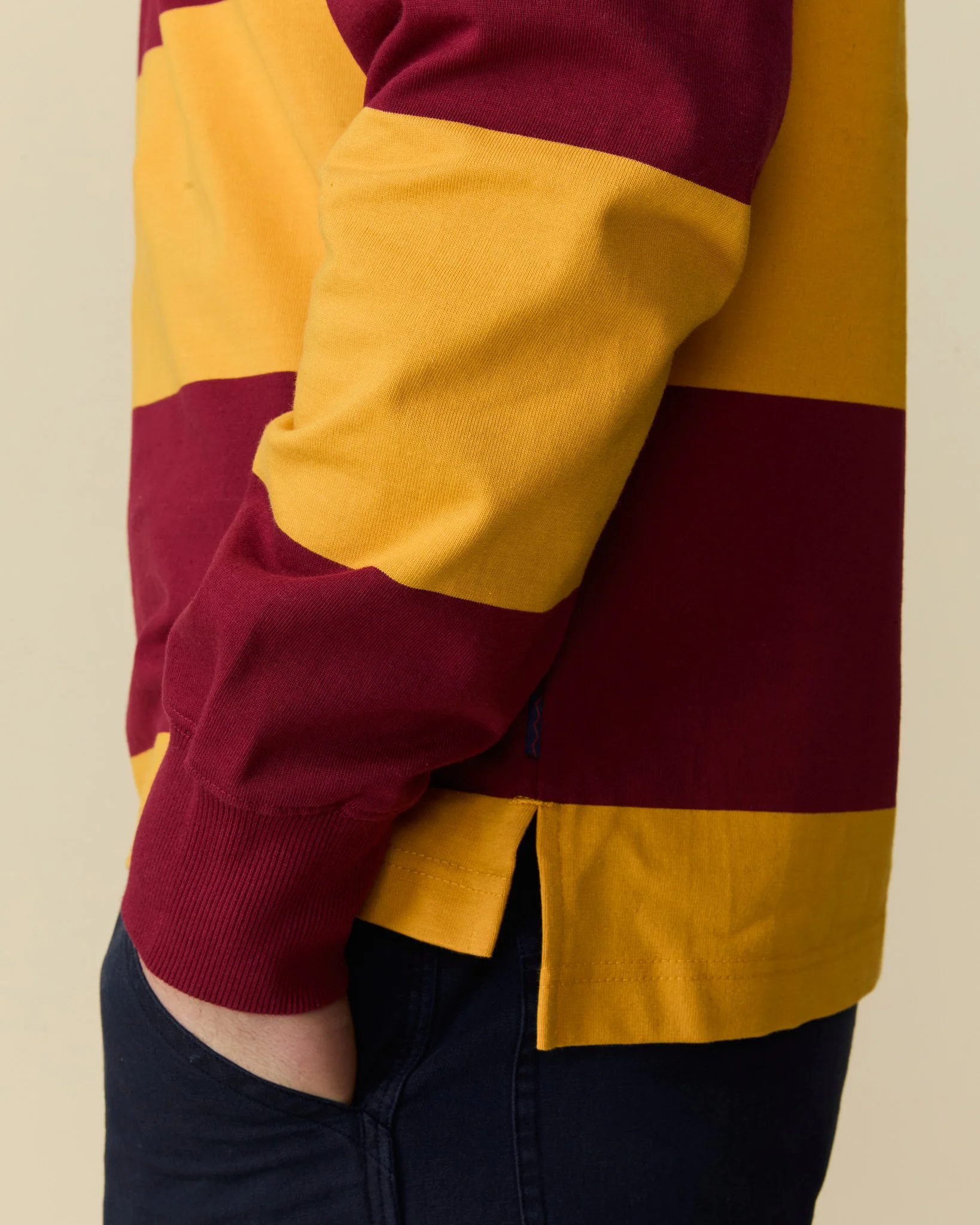 Lightweight Stripe Cotton Winnie-the-Pooh Rugby Burgundy - Image 6