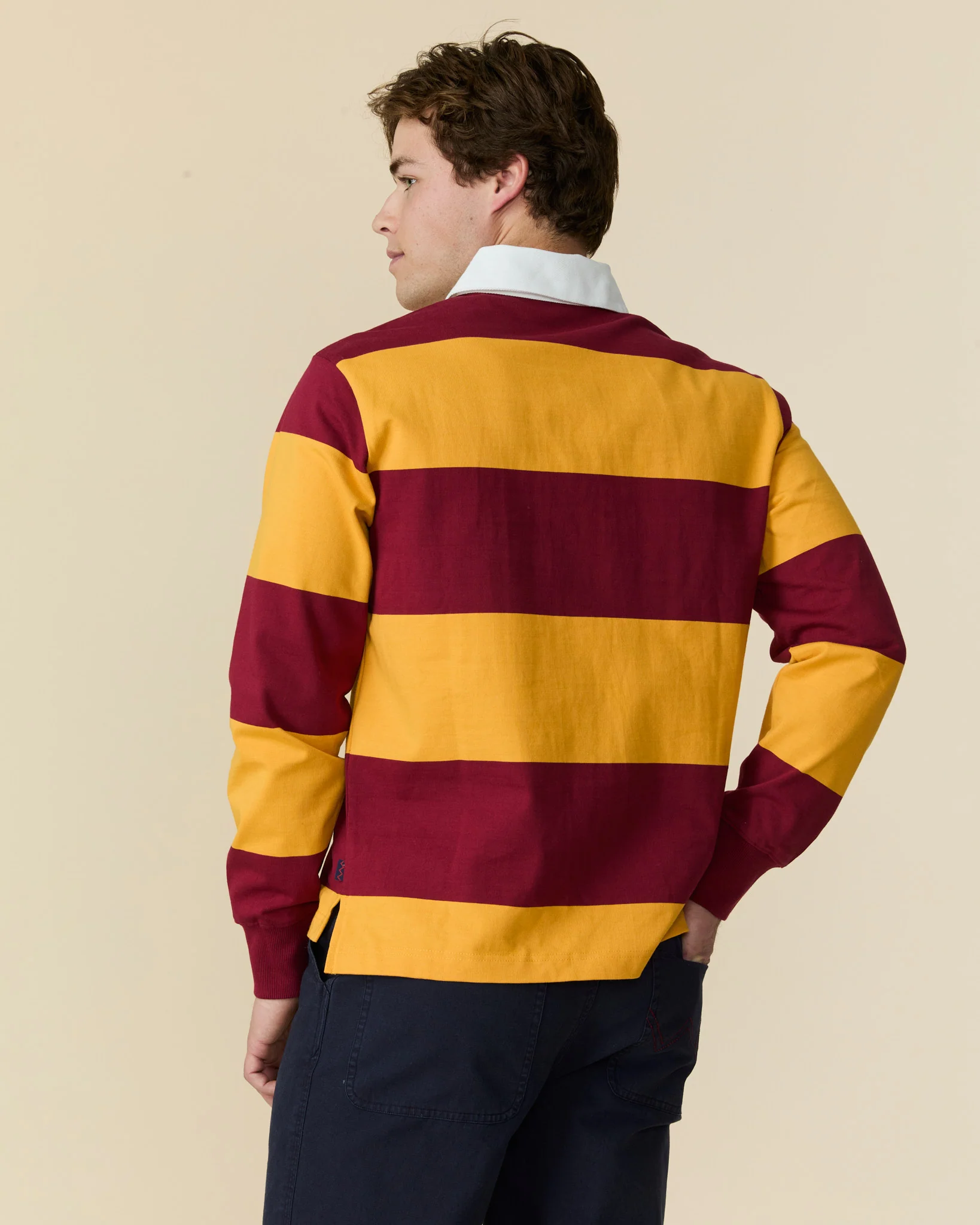 Lightweight Stripe Cotton Winnie-the-Pooh Rugby Burgundy - Image 7