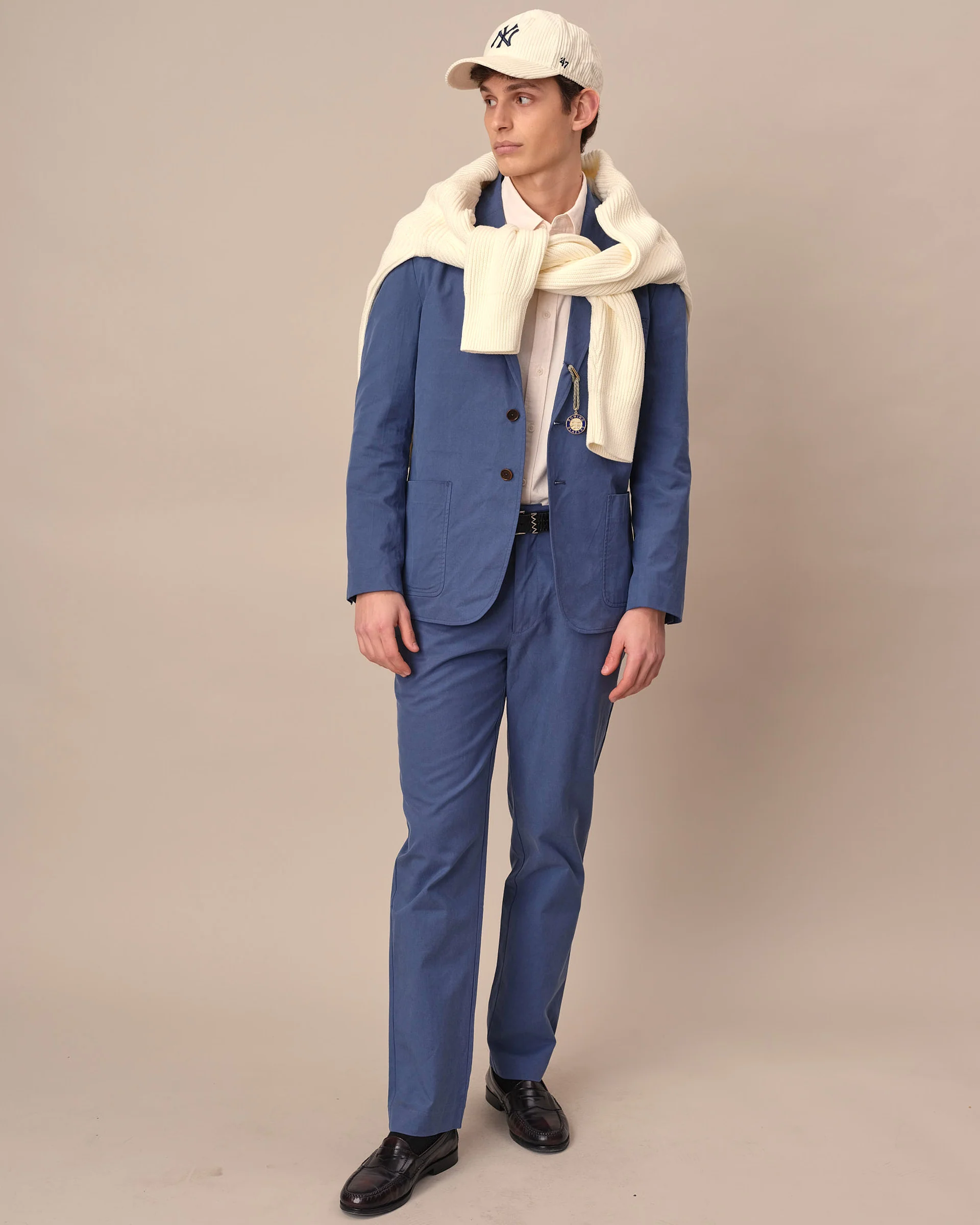 Men's Lightweight Twill Patch Pocket Blazer Light Blue