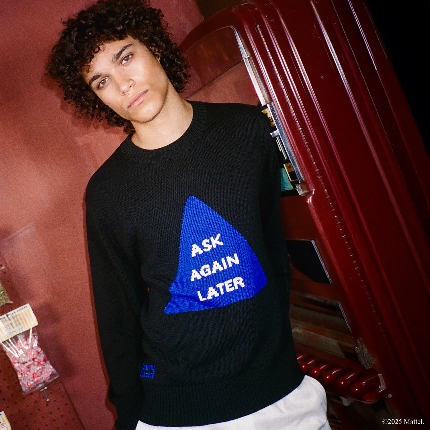 Men's Magic 8™ Ball Ask Again Later Cotton Sweater Black - Image 2
