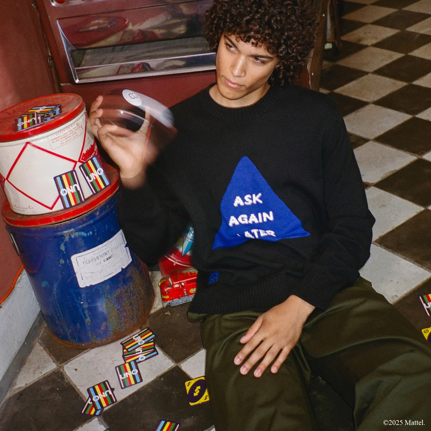 Men's Magic 8™ Ball Ask Again Later Cotton Sweater Black - Image 6