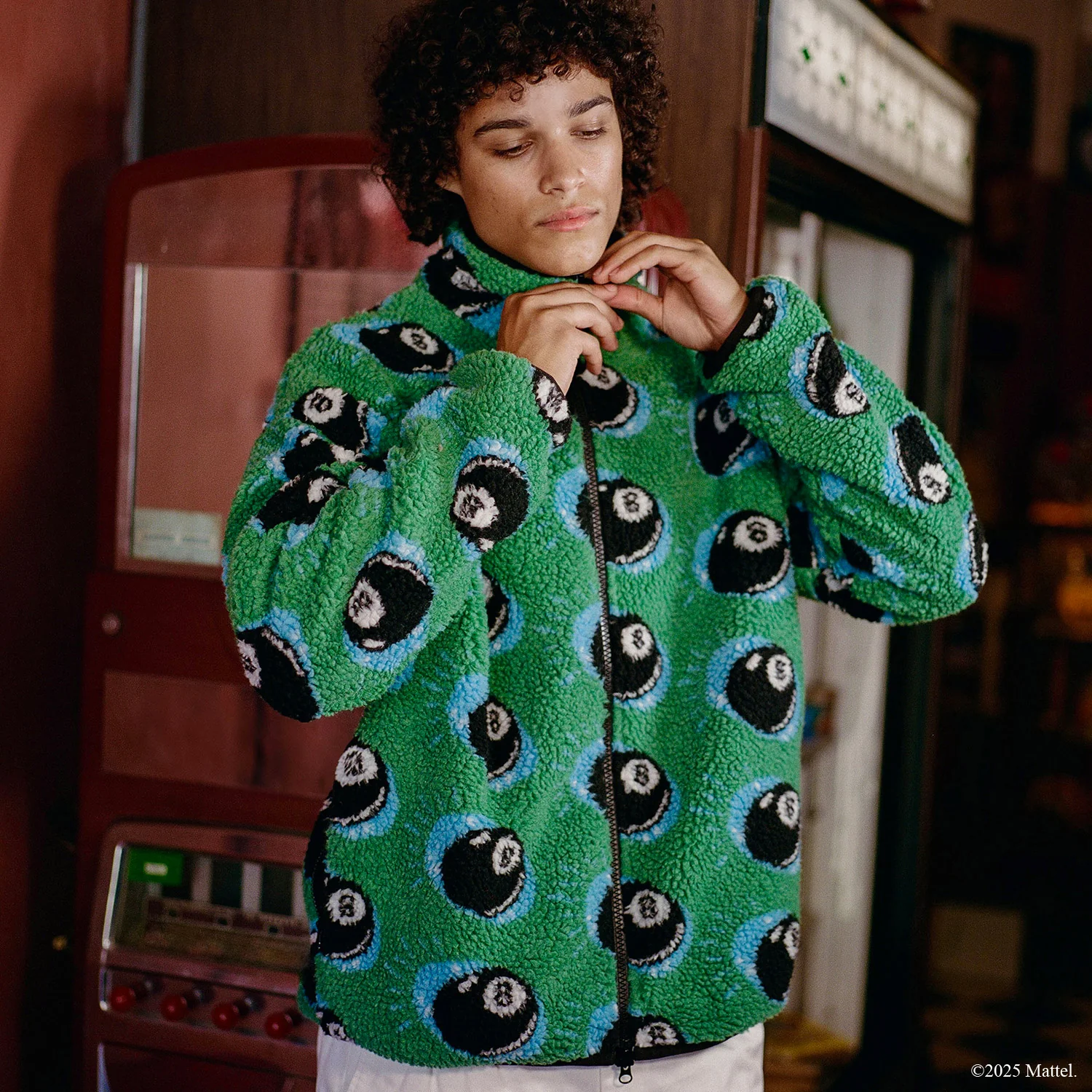 Men's Magic 8β’ Ball Sherpa Zip Jacket Green - Image 4