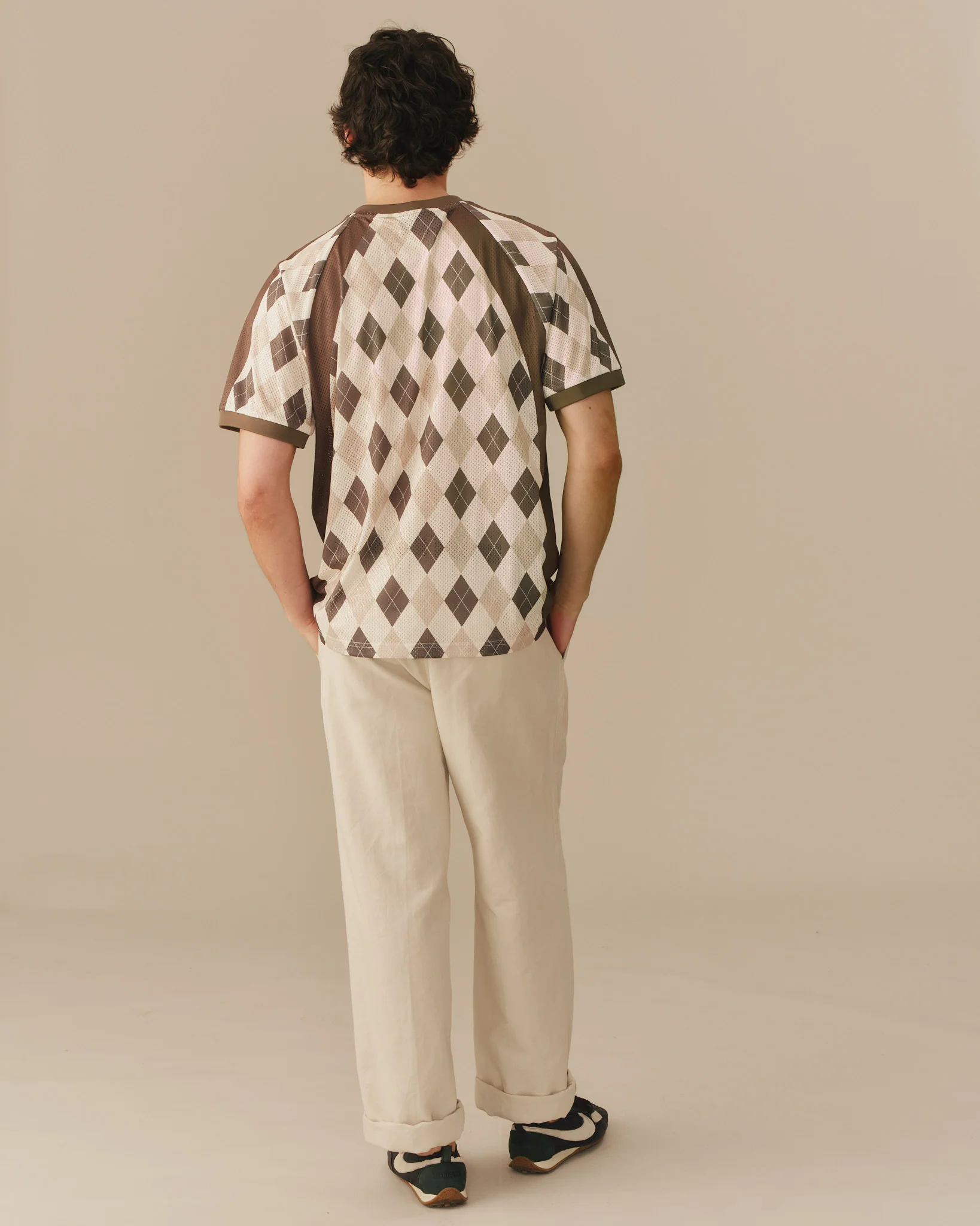 Men's Mesh Argyle Soccer Jersey Olive - Image 6